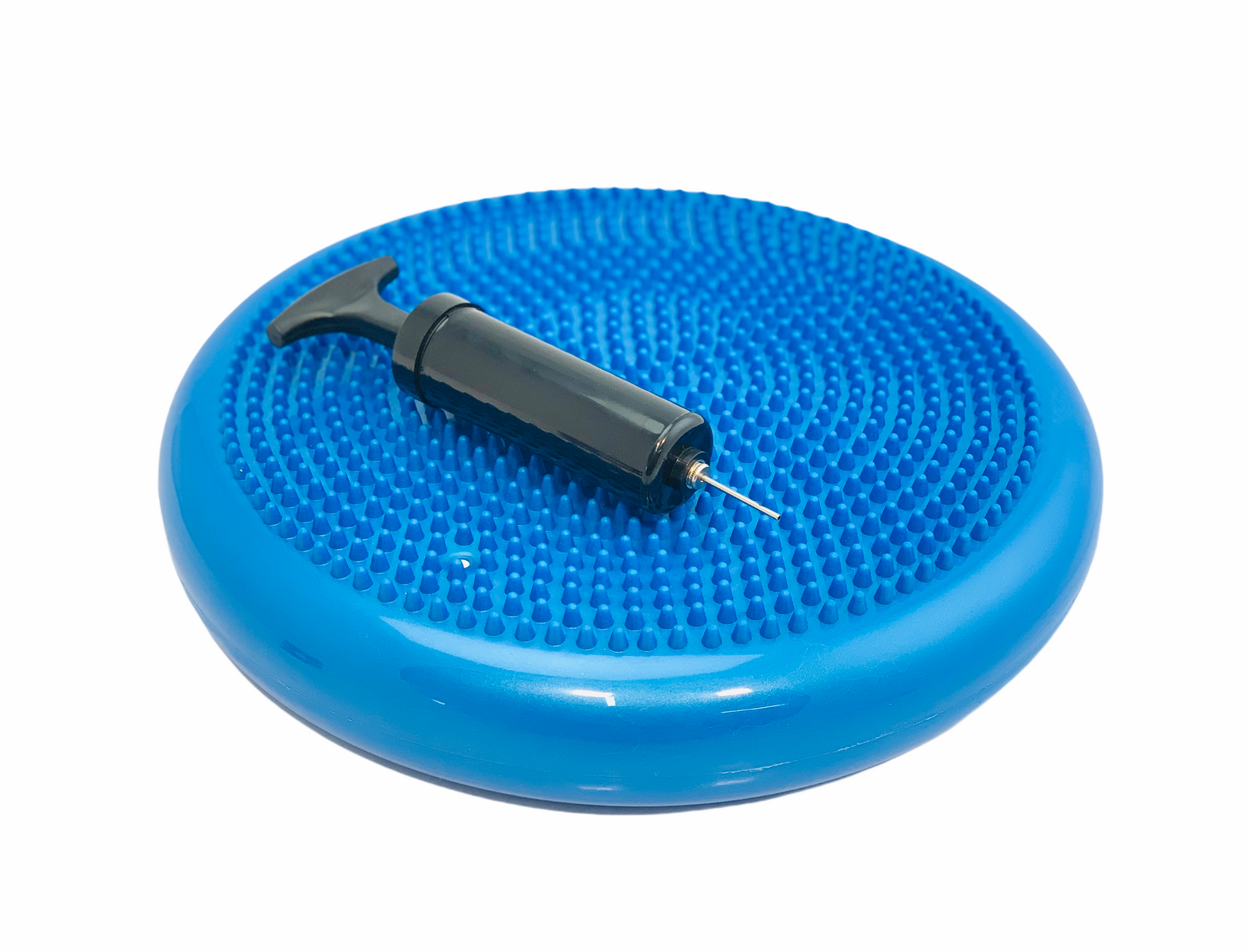 Blue Balance Cushion with Pump on white background
