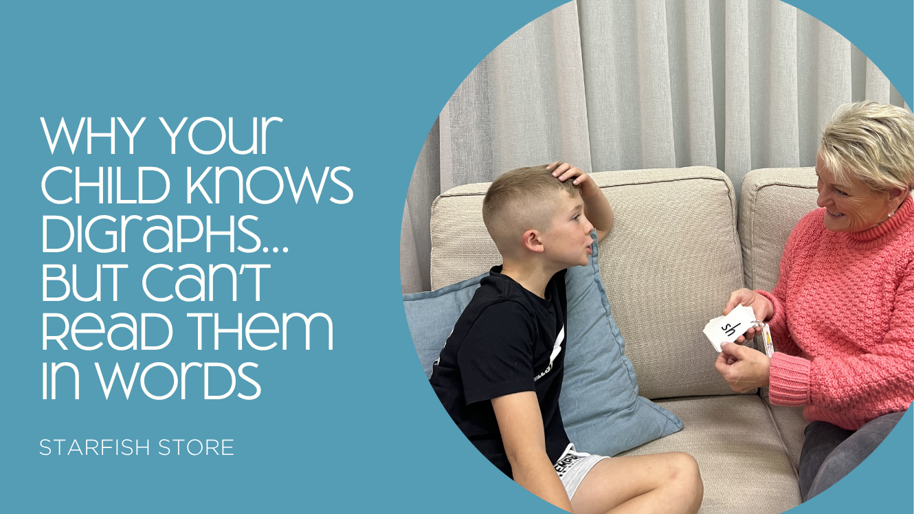 Cover image for the blog "Why Your Child Knows Digraphs… But Can’t Read Them in Words"
