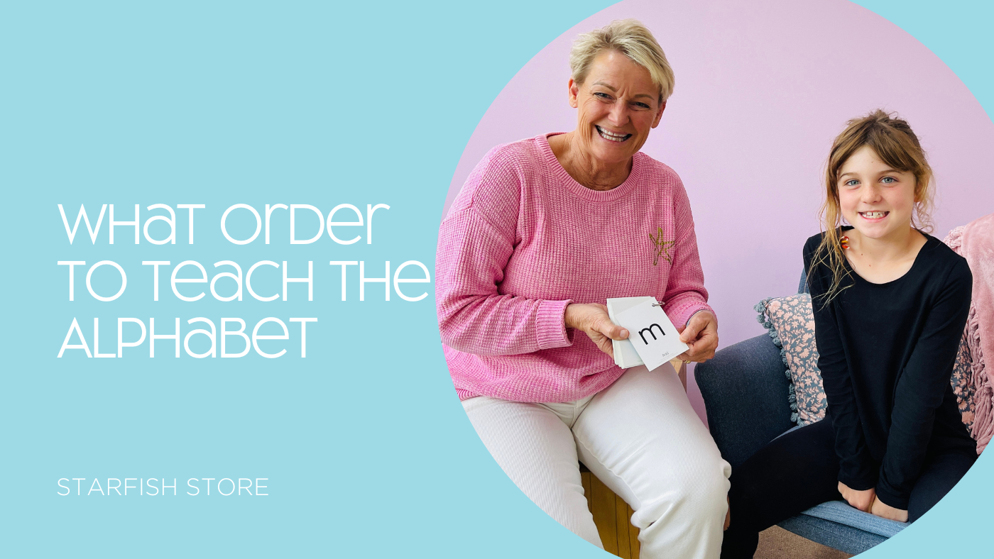 Main blog image for the Starfish blog - "what order to teach the alphabet"