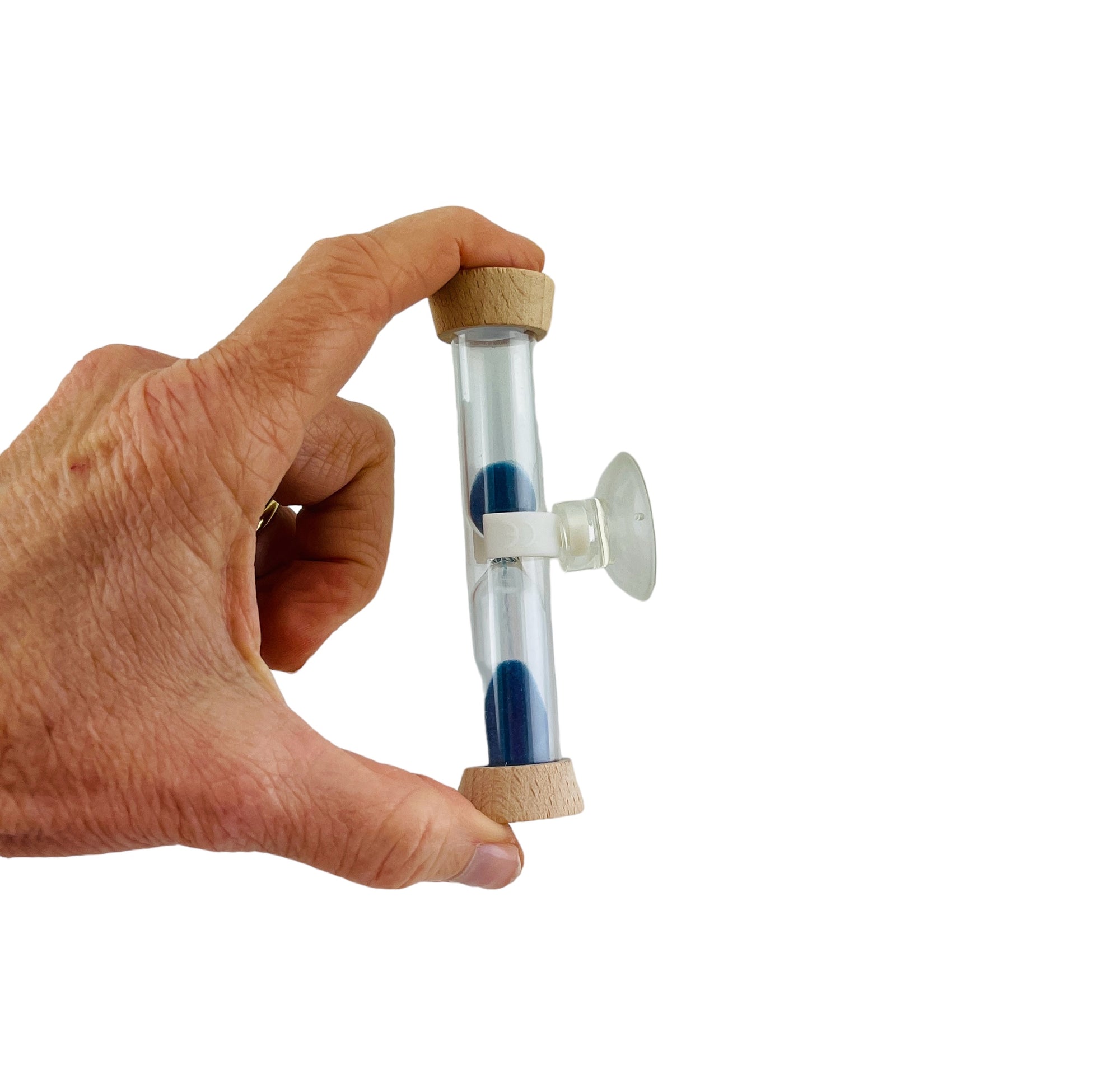 a hand holding the Sensory Sensations 1 Minute Hand Wash Timer