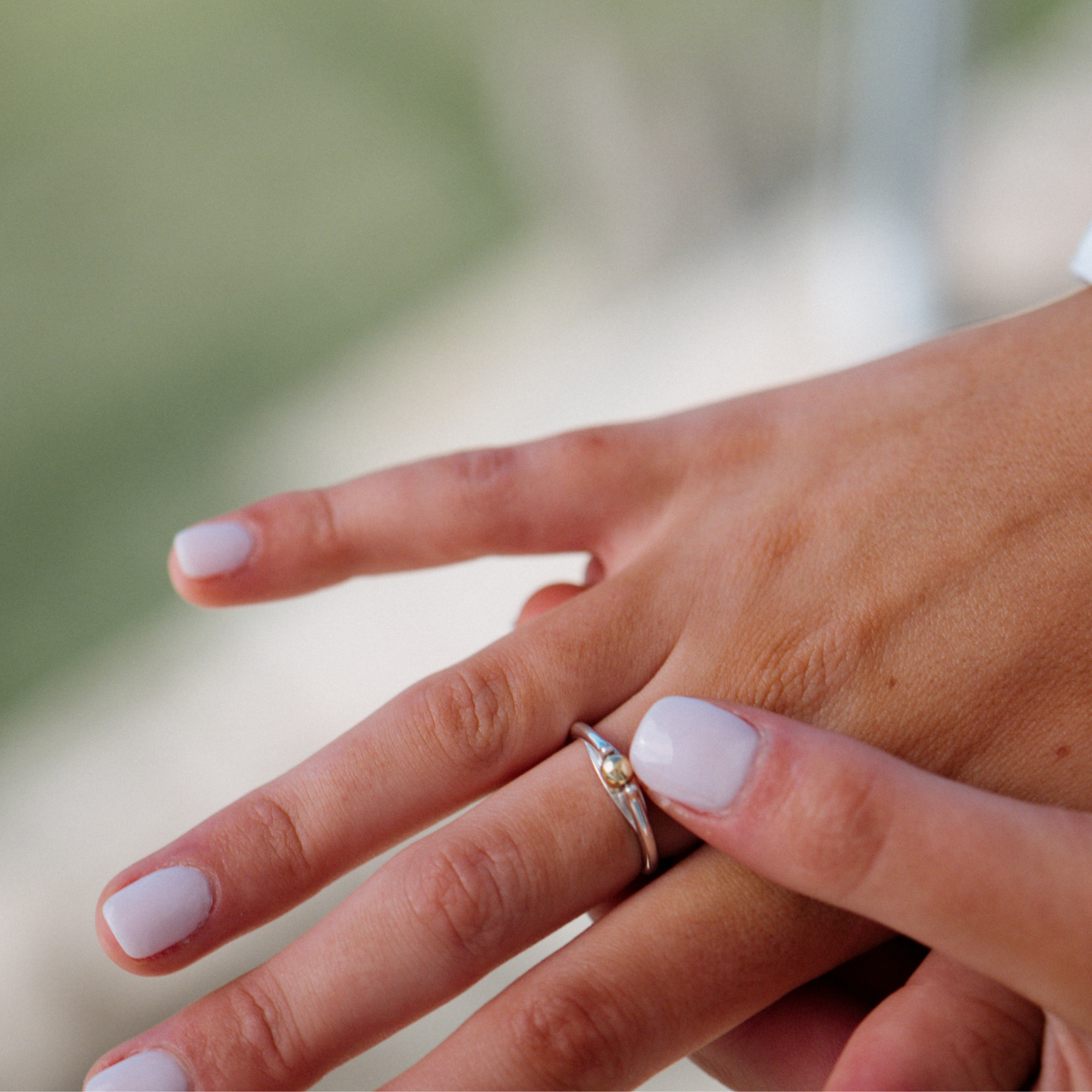 The Star &amp; Co Anxiety Jewellery - The India Ring being worn by a female