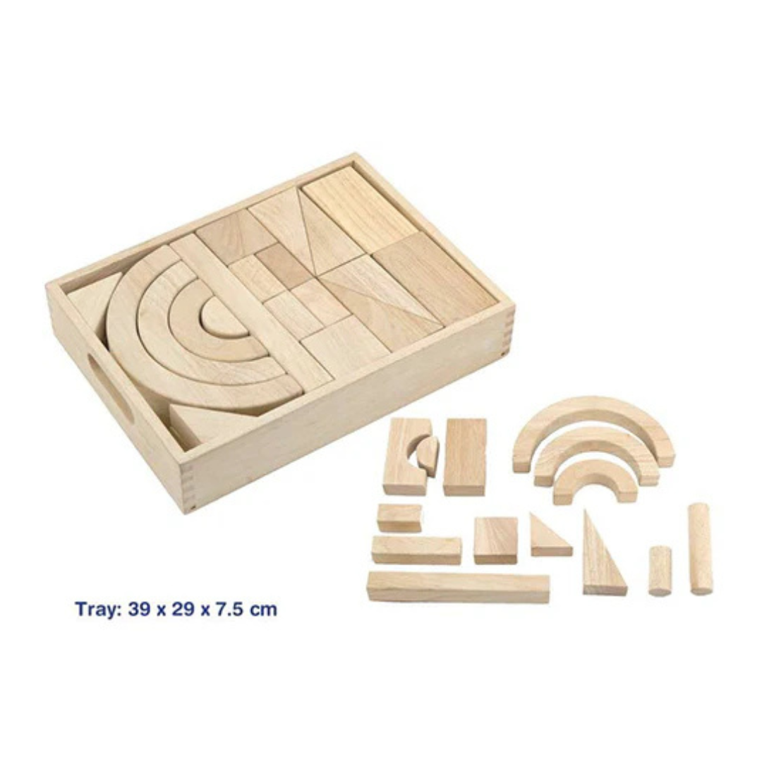 The VIGA Blocks in Tray - 42pc with measurements 