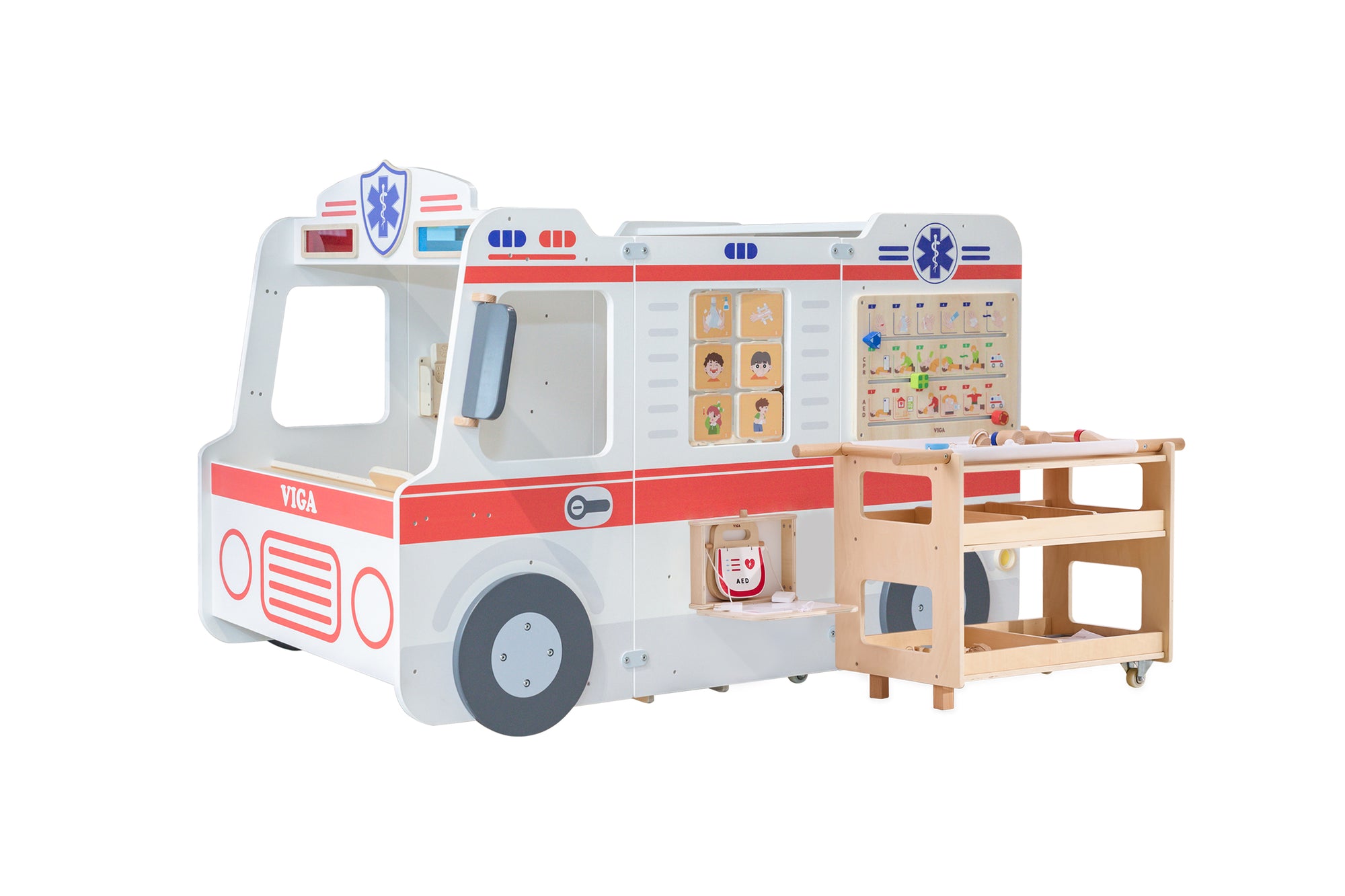 The Viga Super Ambulance Set pictured on a white background