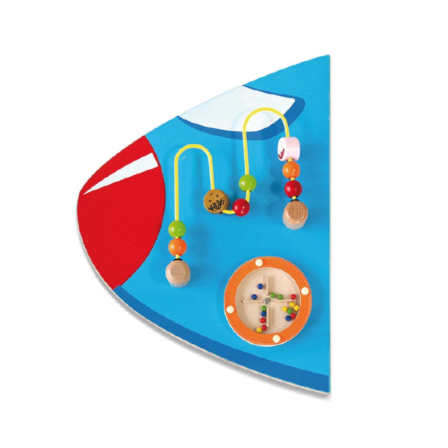 The nose of the VIGA Interactive Wall Mural Plane