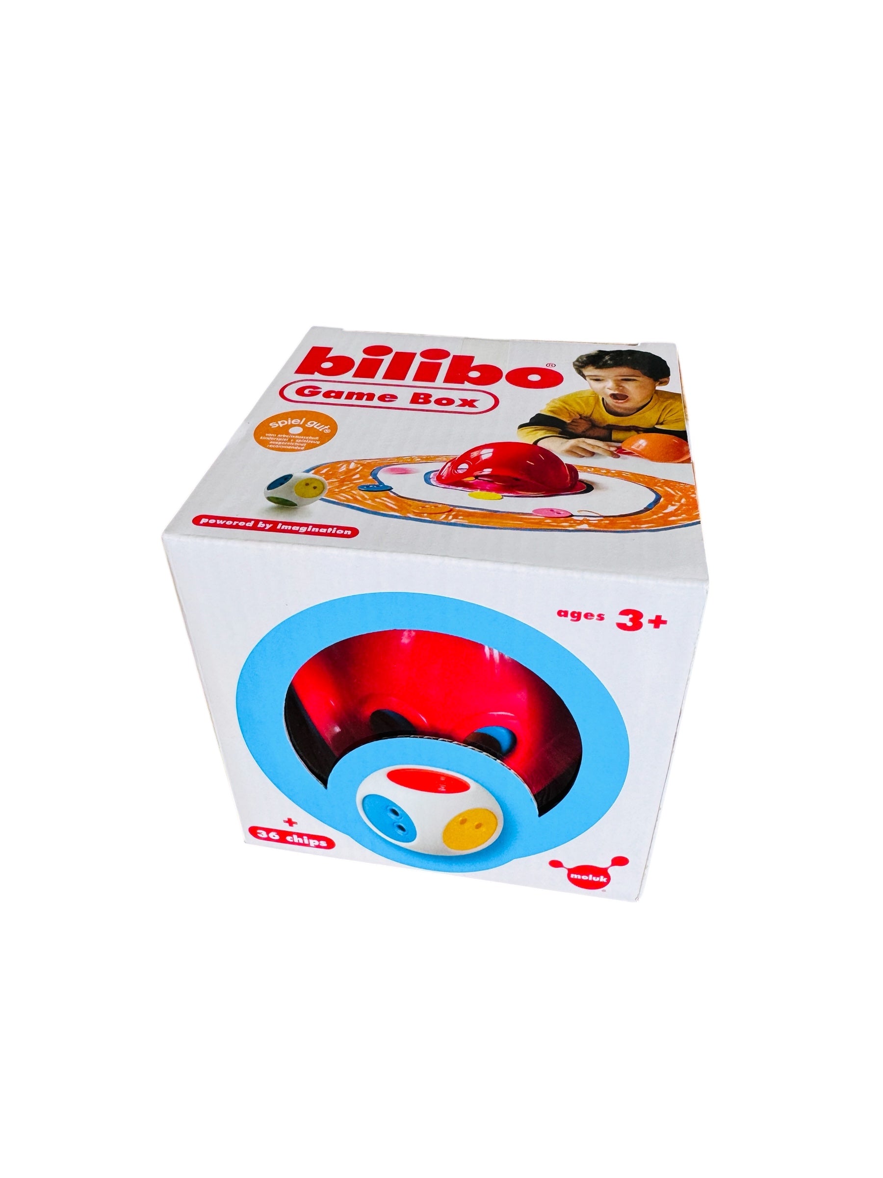 Bilibo game box packaging with a child playing on the cover