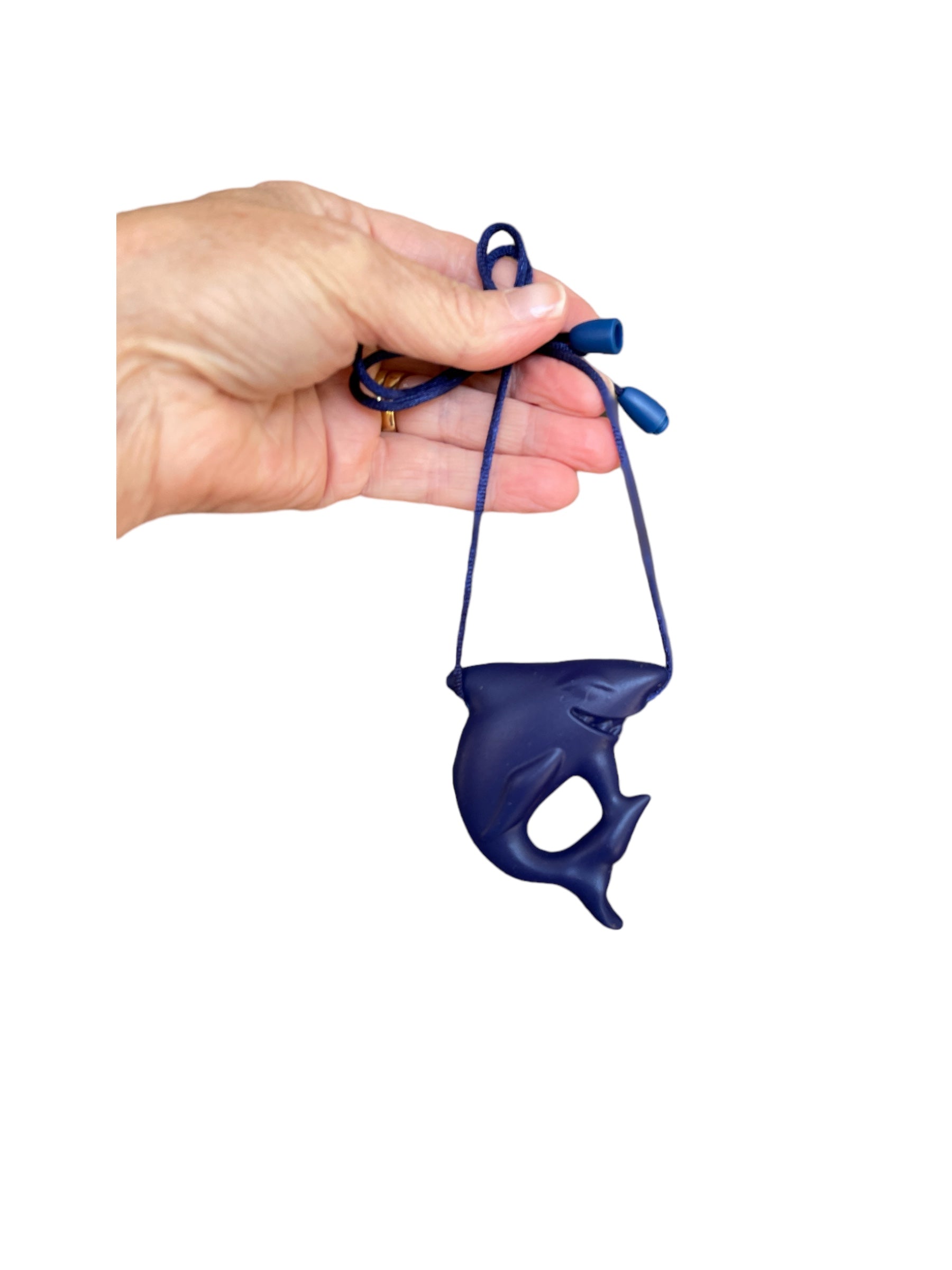 Chewy Charms Necklace Chew - Shark deep blue