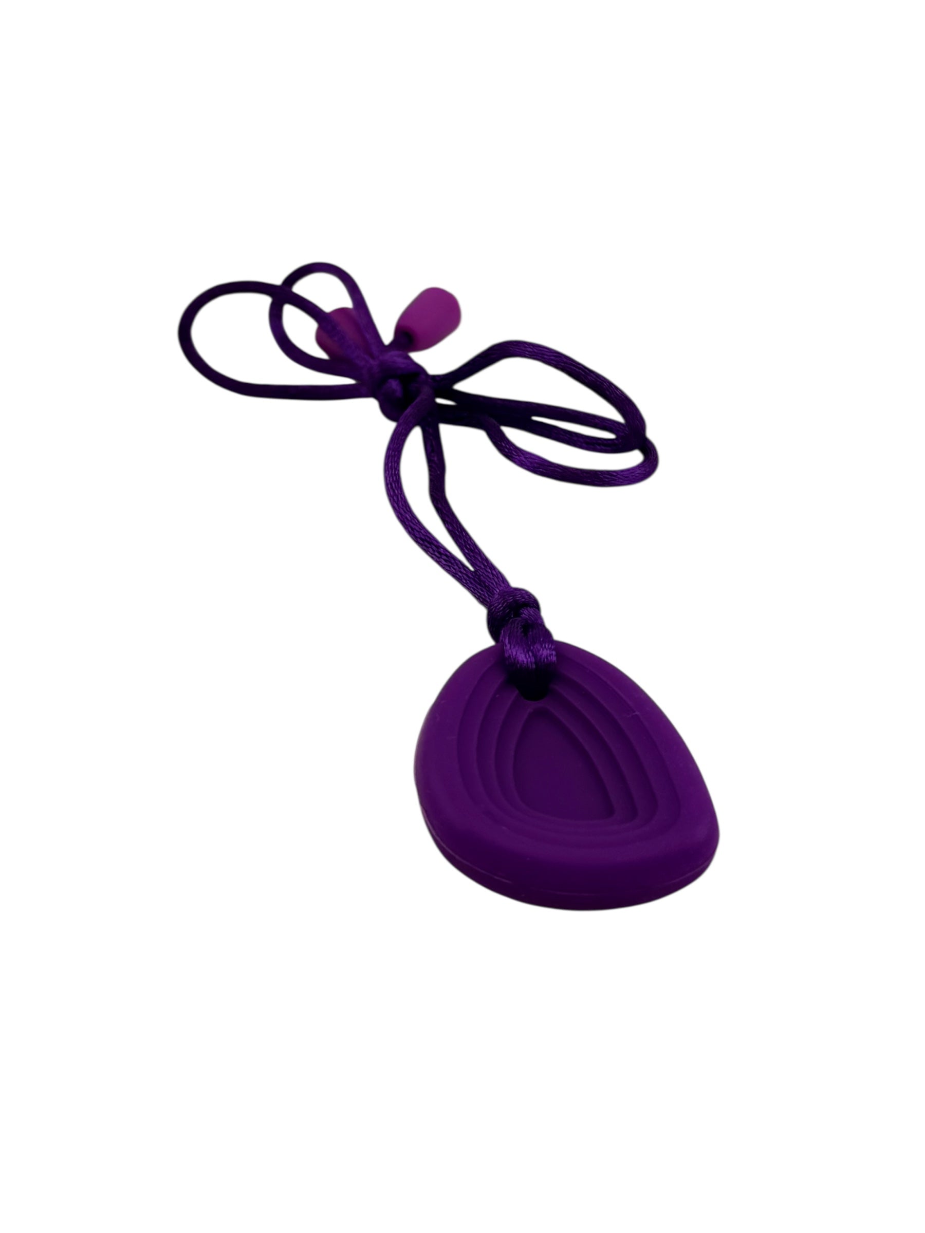 Purple silicone pendant on a white background