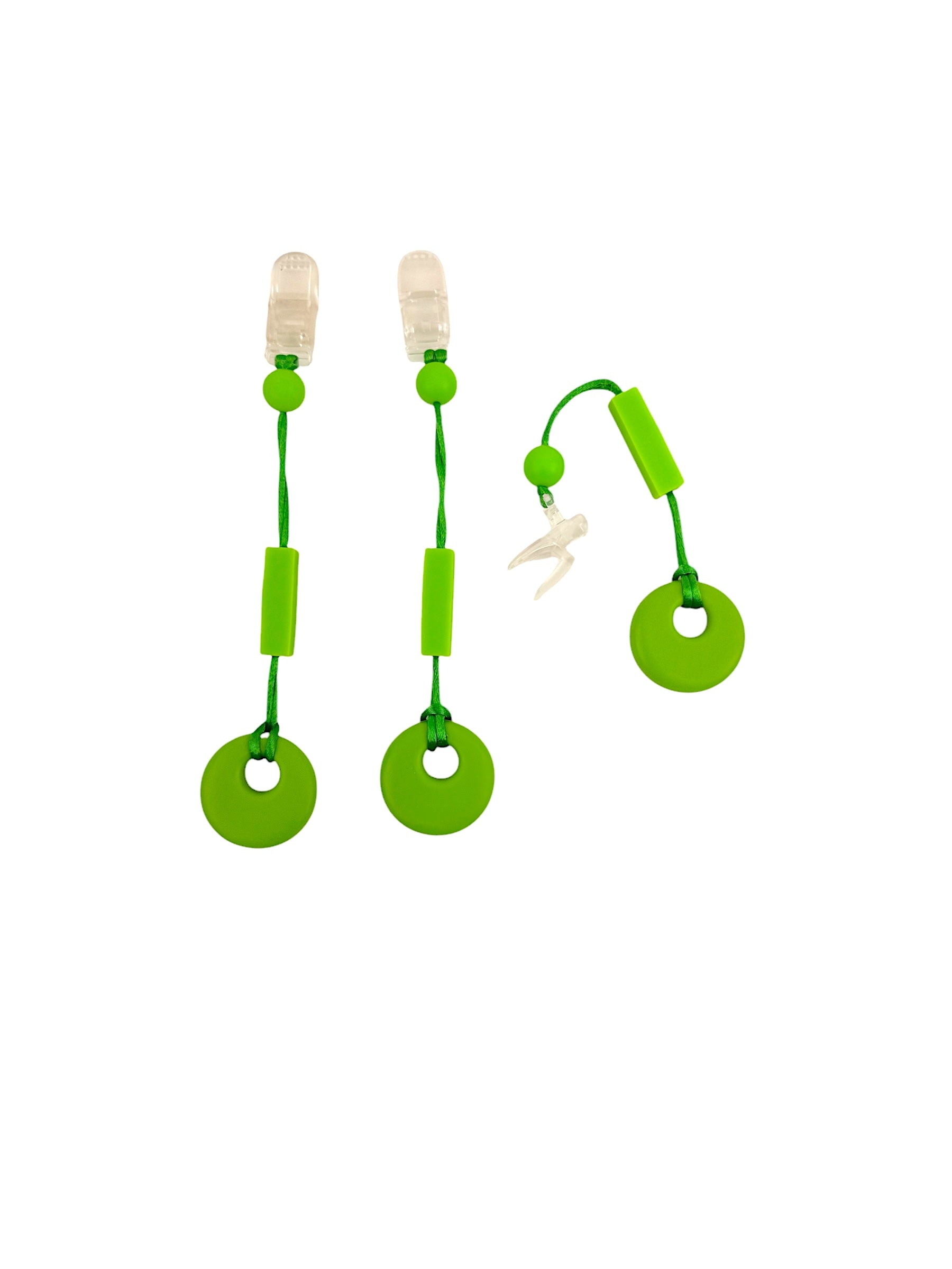 The green Chewy Charms Shirt Saver CLIP ON - Circle 3pack
