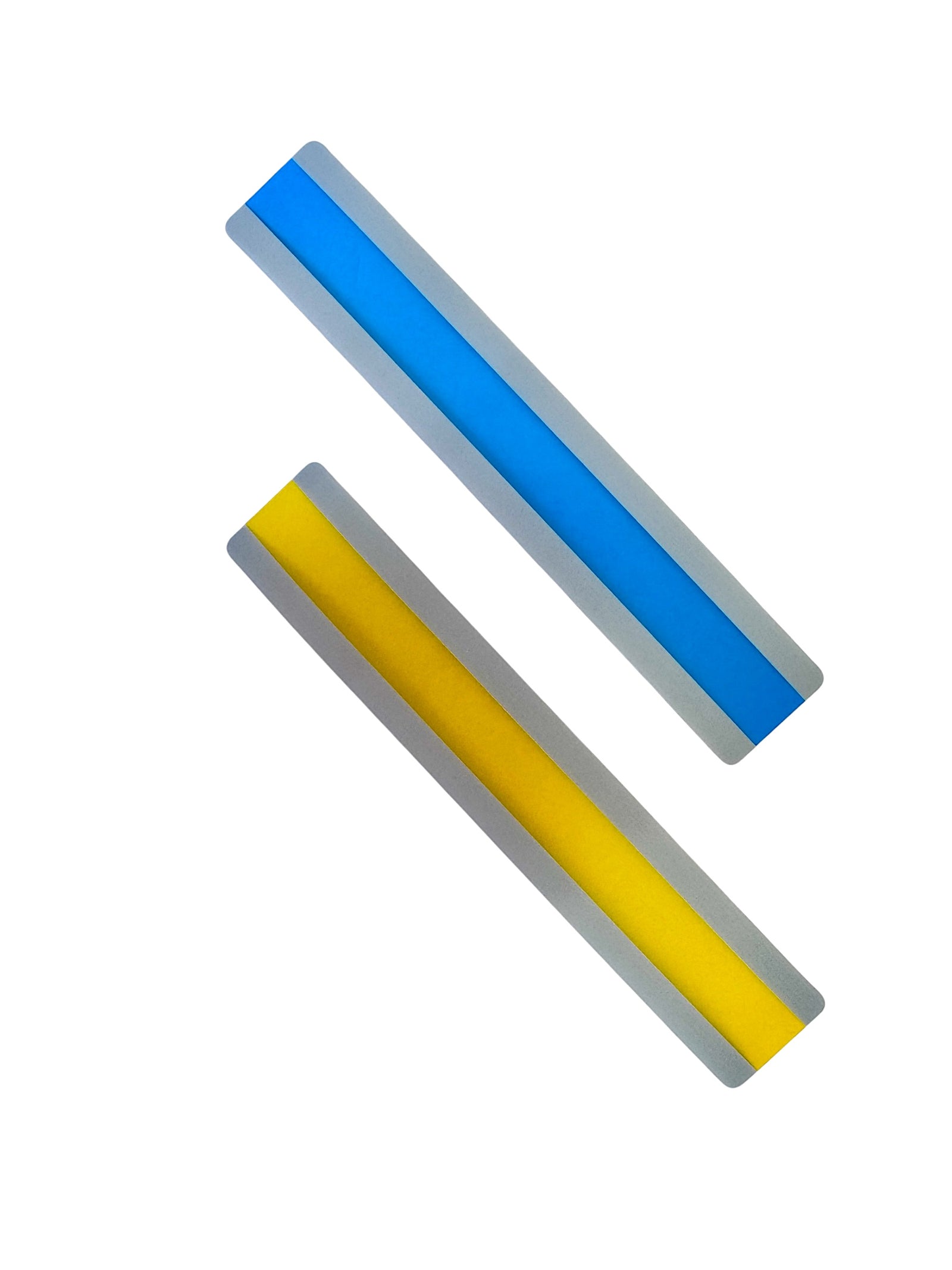 The blue and yellow Coloured Reading Guide - Extra Wide pictured on a white background