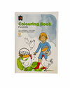 Colouring Book - Farm Life front cover featuring a young boy feeding chickens