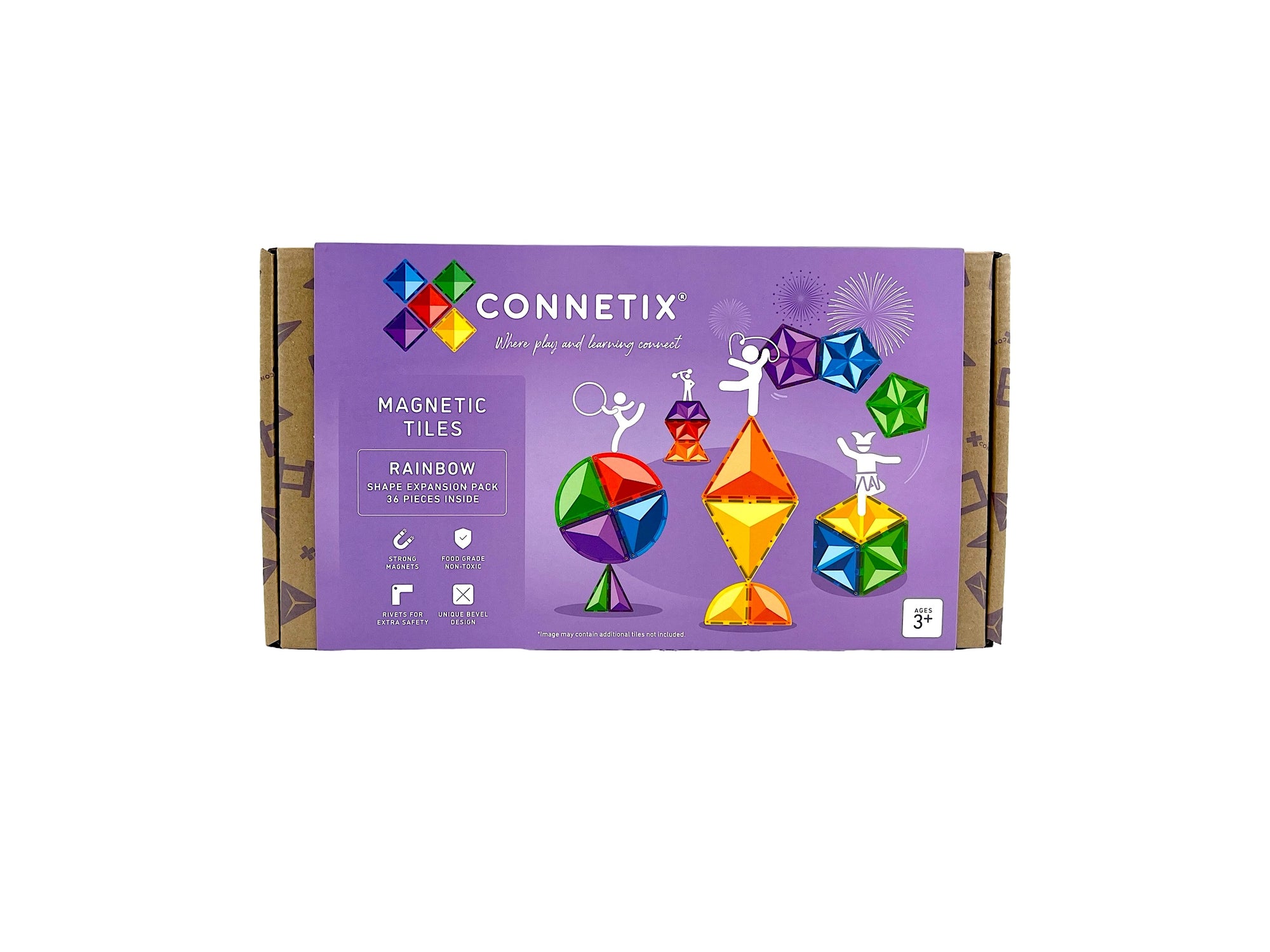 Connetix Tiles - Shapes Rainbow 36pc