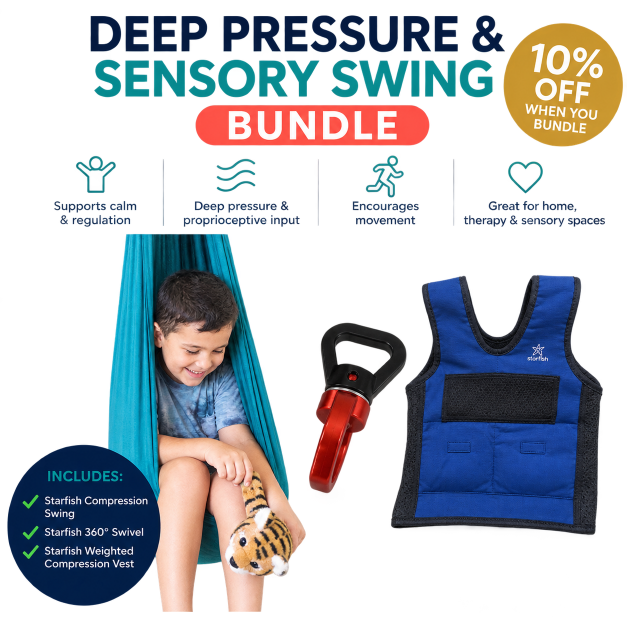Deep Pressure & Sensory Swing Bundle