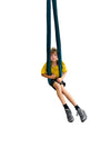 a young boy sitting in the Deluxe Compression Sensory Swing