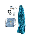 the Deluxe Compression Sensory Swing and all of it&#39;s contents pictured on a white background