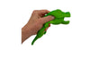 a hand holding the green Dino Island Stretch Dino
