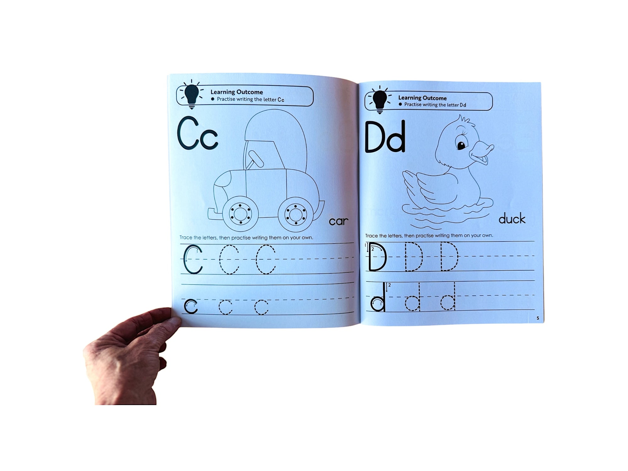 the Getting Ready for Big School Workbook opened and pictured on a white background
