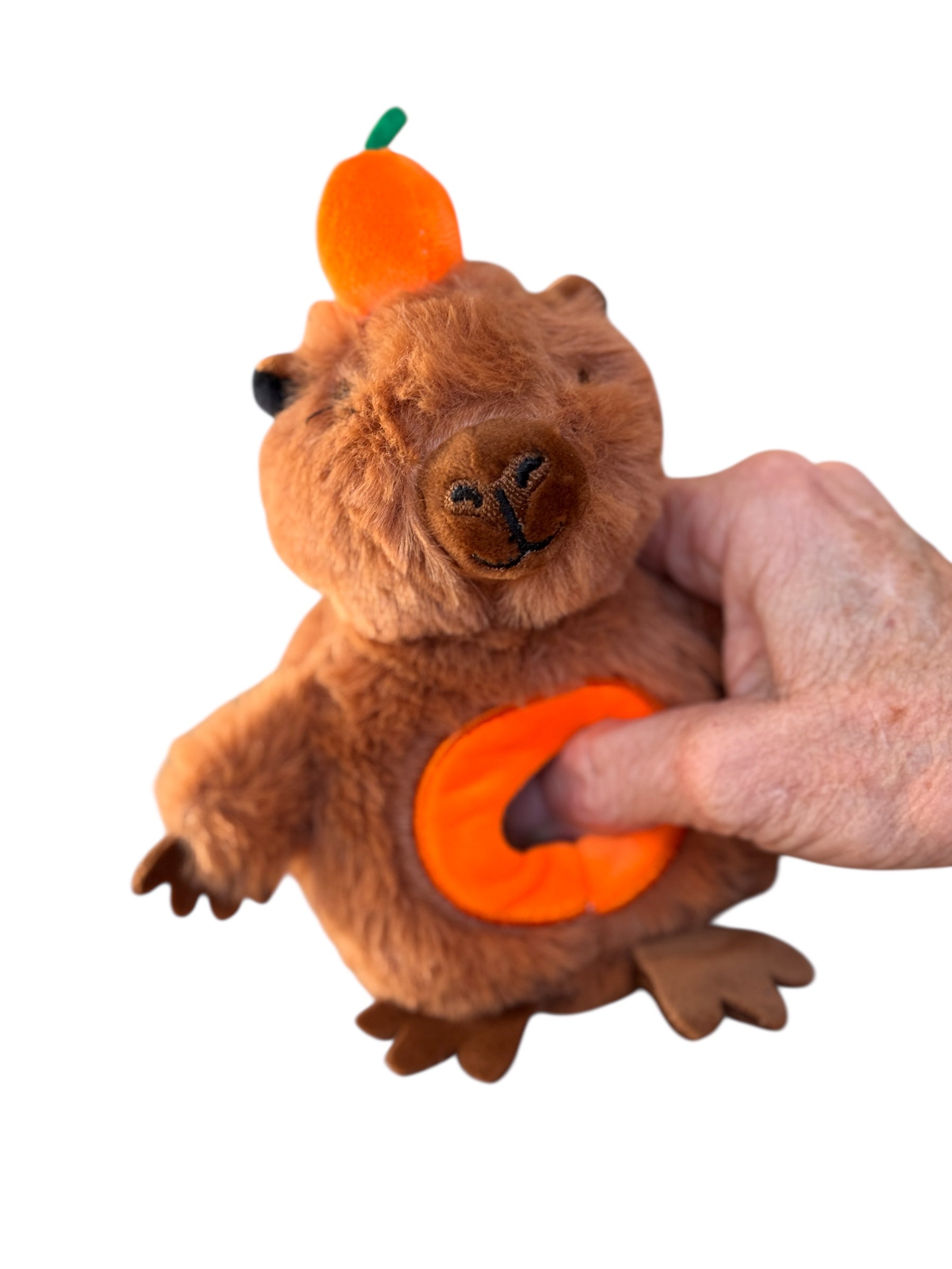 The Jellyroo Capybara Plush Stress Ball pictured on a white background