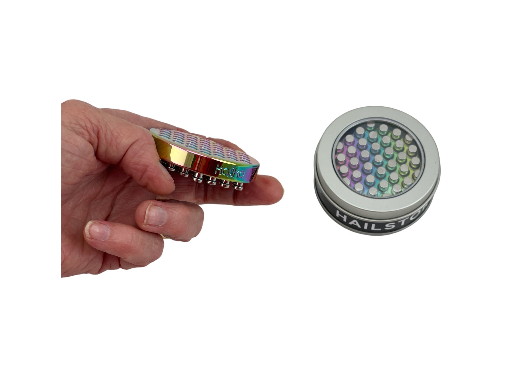 a hand playing with the Kaiko Hailstorm ASMR Fidget