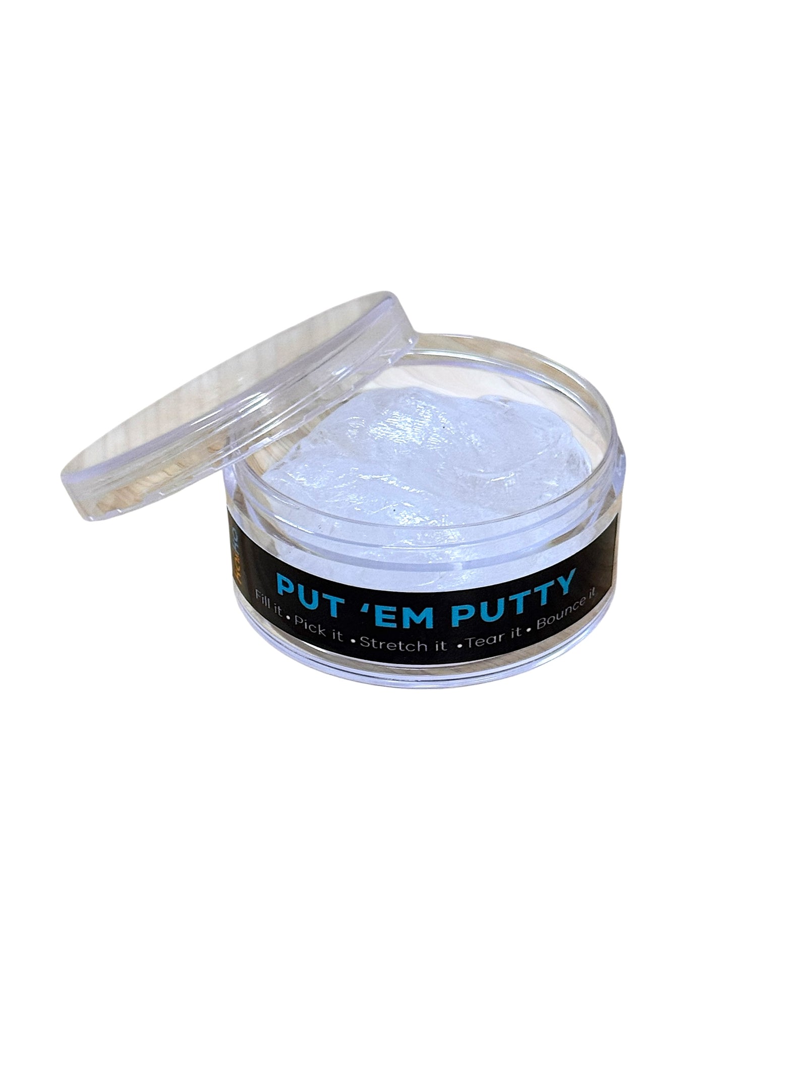 Jar of Put 'Em Putty with a white background