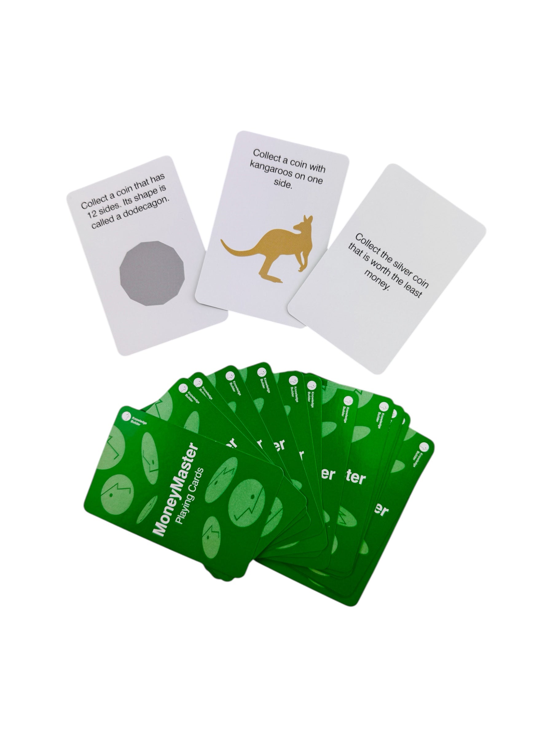 green cards from the Knowledge Builder MoneyMaster Activities set