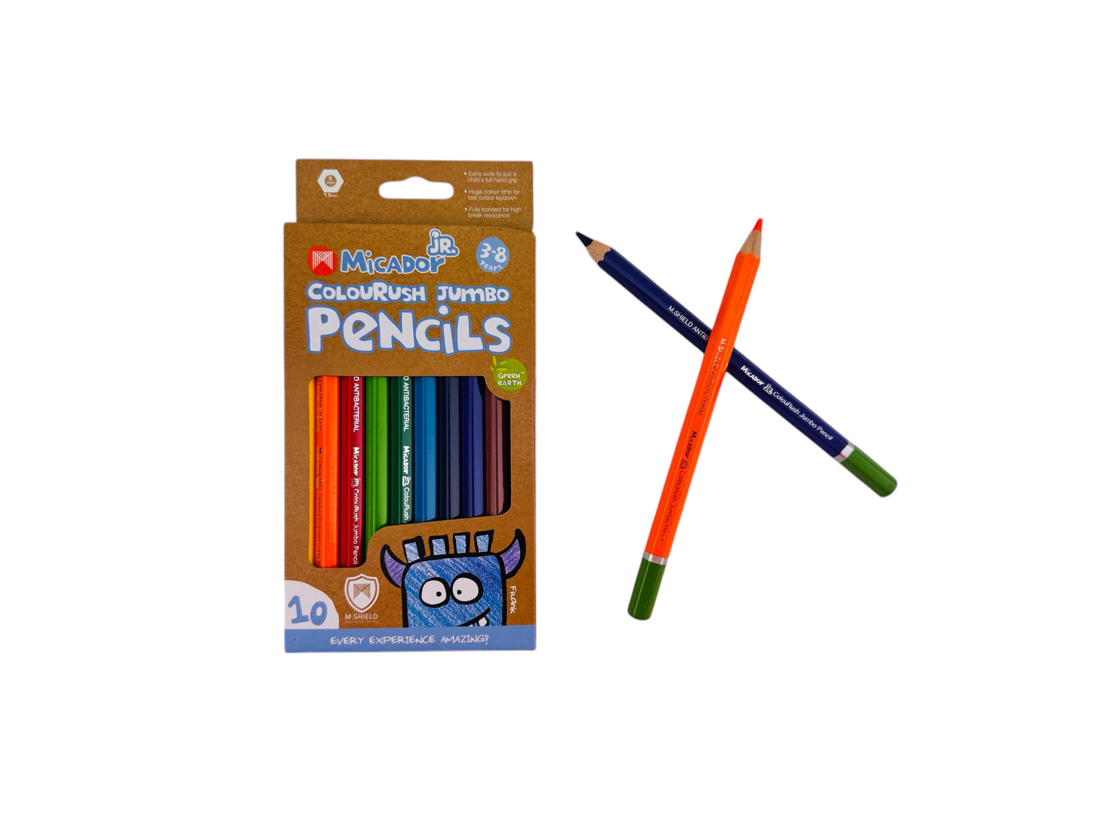 Micador JUMBO Colourush Triangle Pencils - 10 Pack