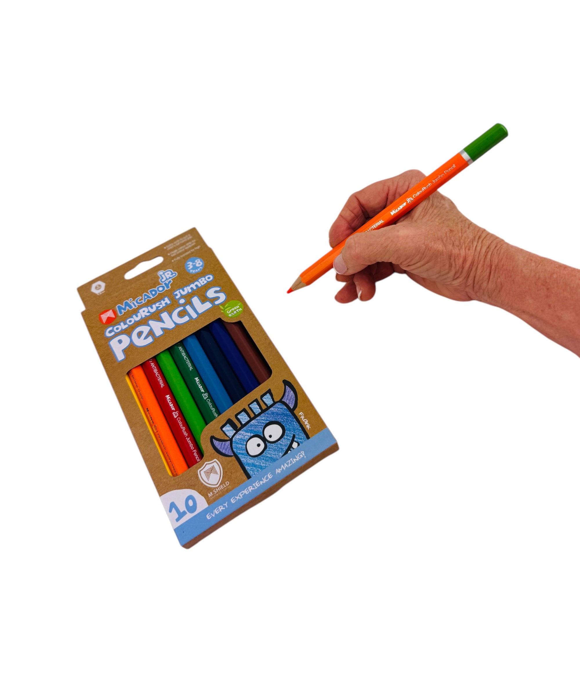 Micador JUMBO Colourush Triangle Pencils - 10 Pack