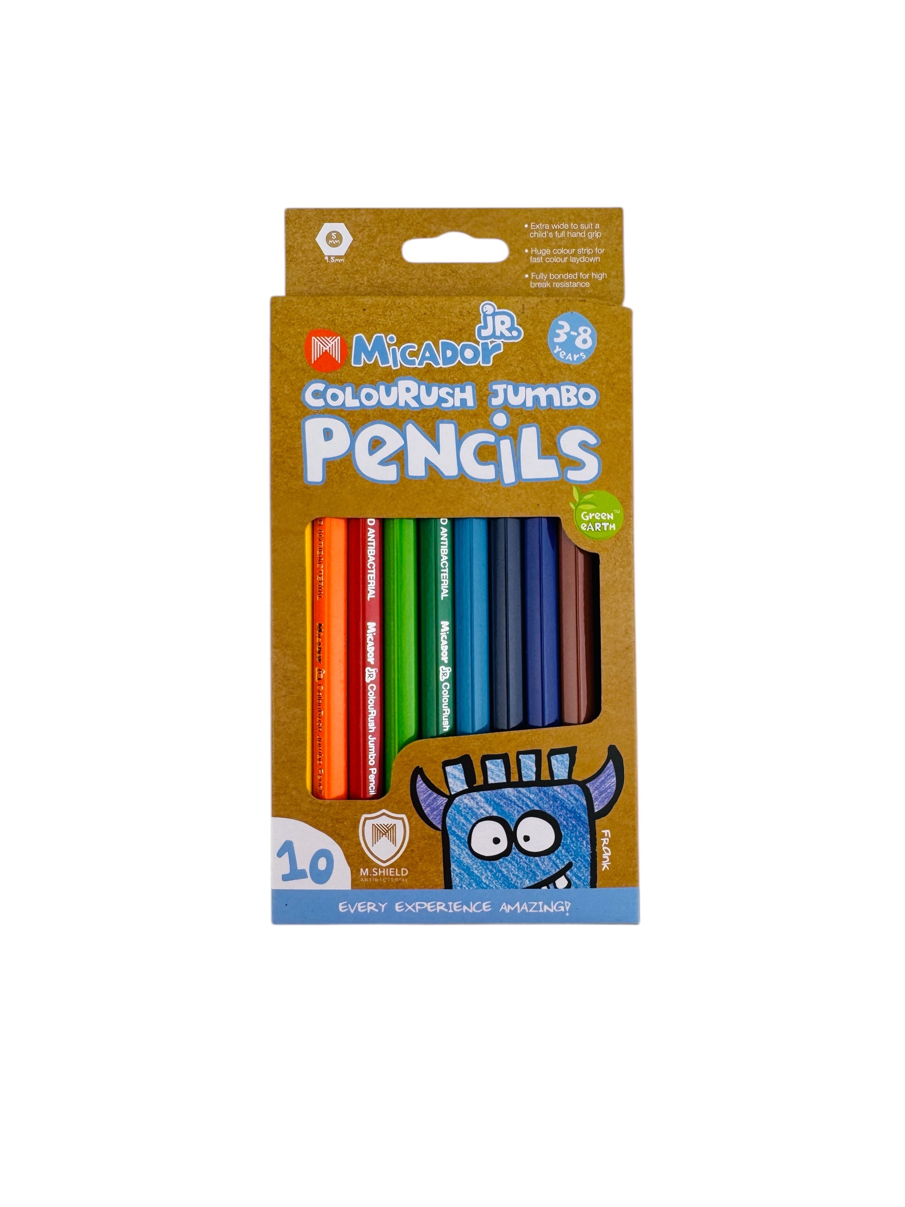 Micador JUMBO Colourush Triangle Pencils - 10 Pack