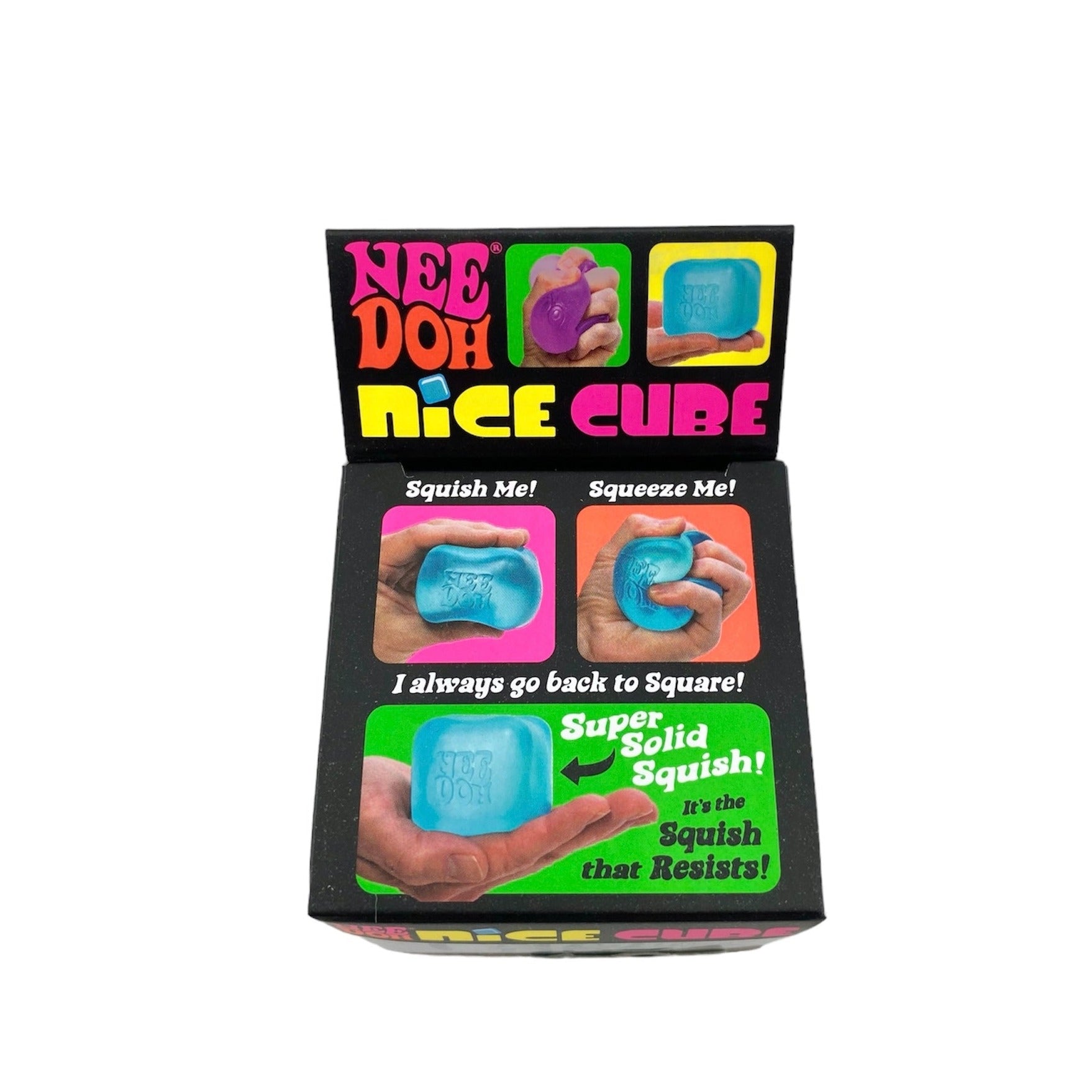 The Nee Doh Stress ball Nice Cube packaging