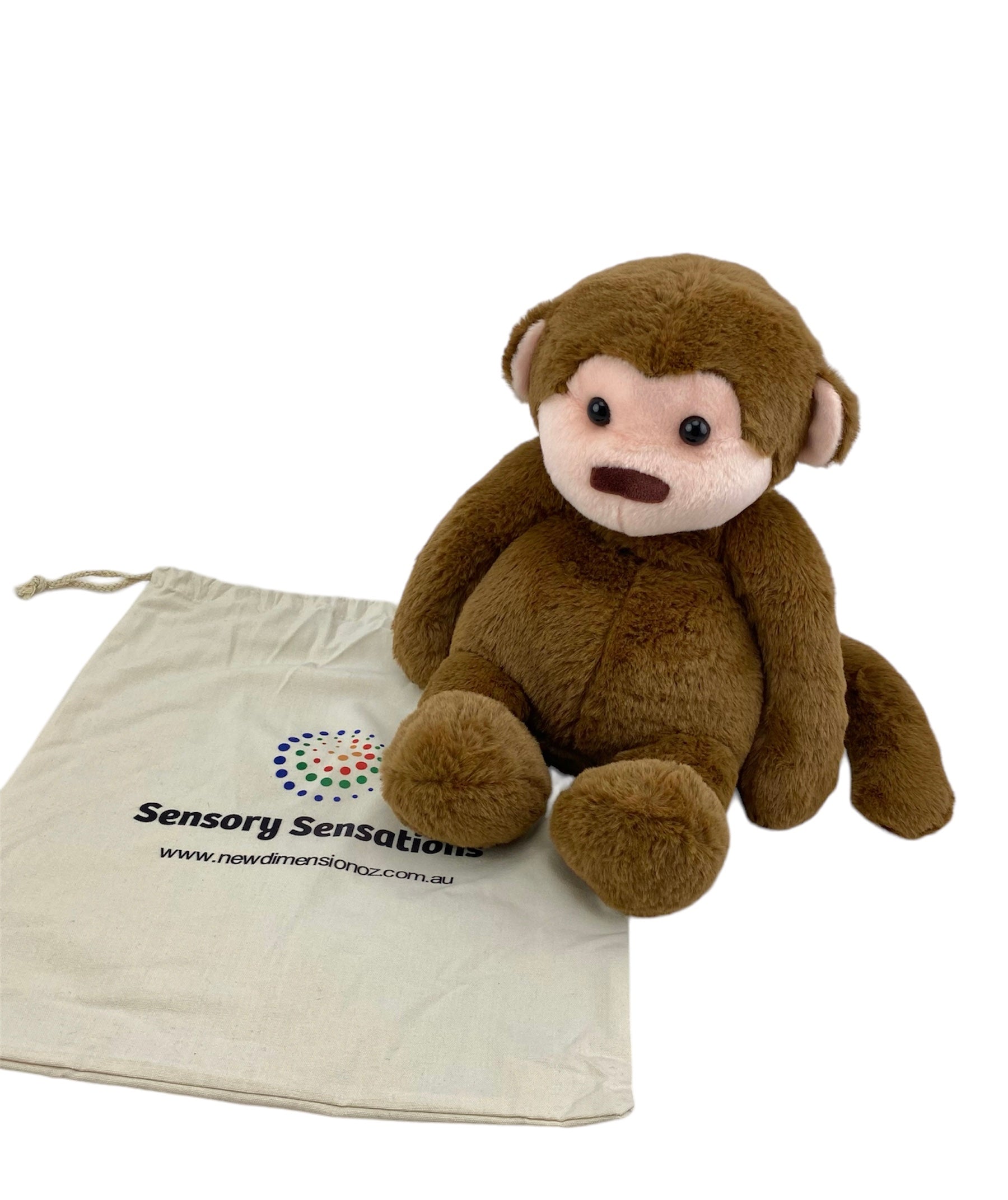 The 2kg Weighted Monkey pictured sitting on it's bag
