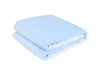 the blue Woosah Weighted Blanket - Adult folded up and on a white background