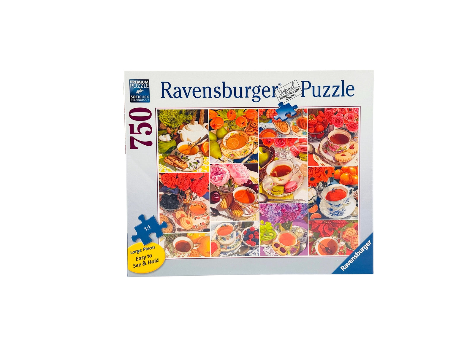 The Ravensburger Puzzle - Teatime 750 Extra Large Format pictured on a white background