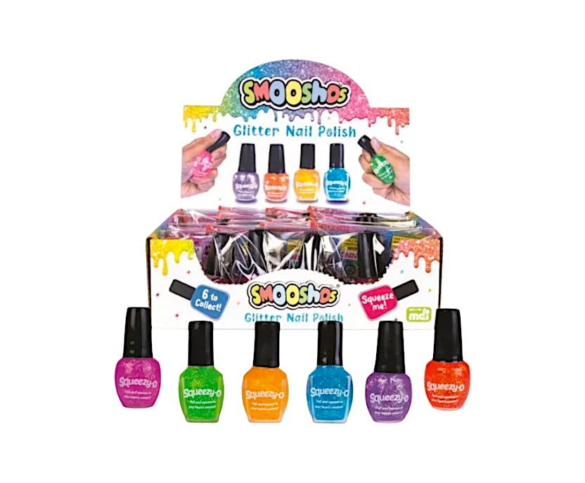 The Smoosho's Glitter Nail Polish set pictured o a white background