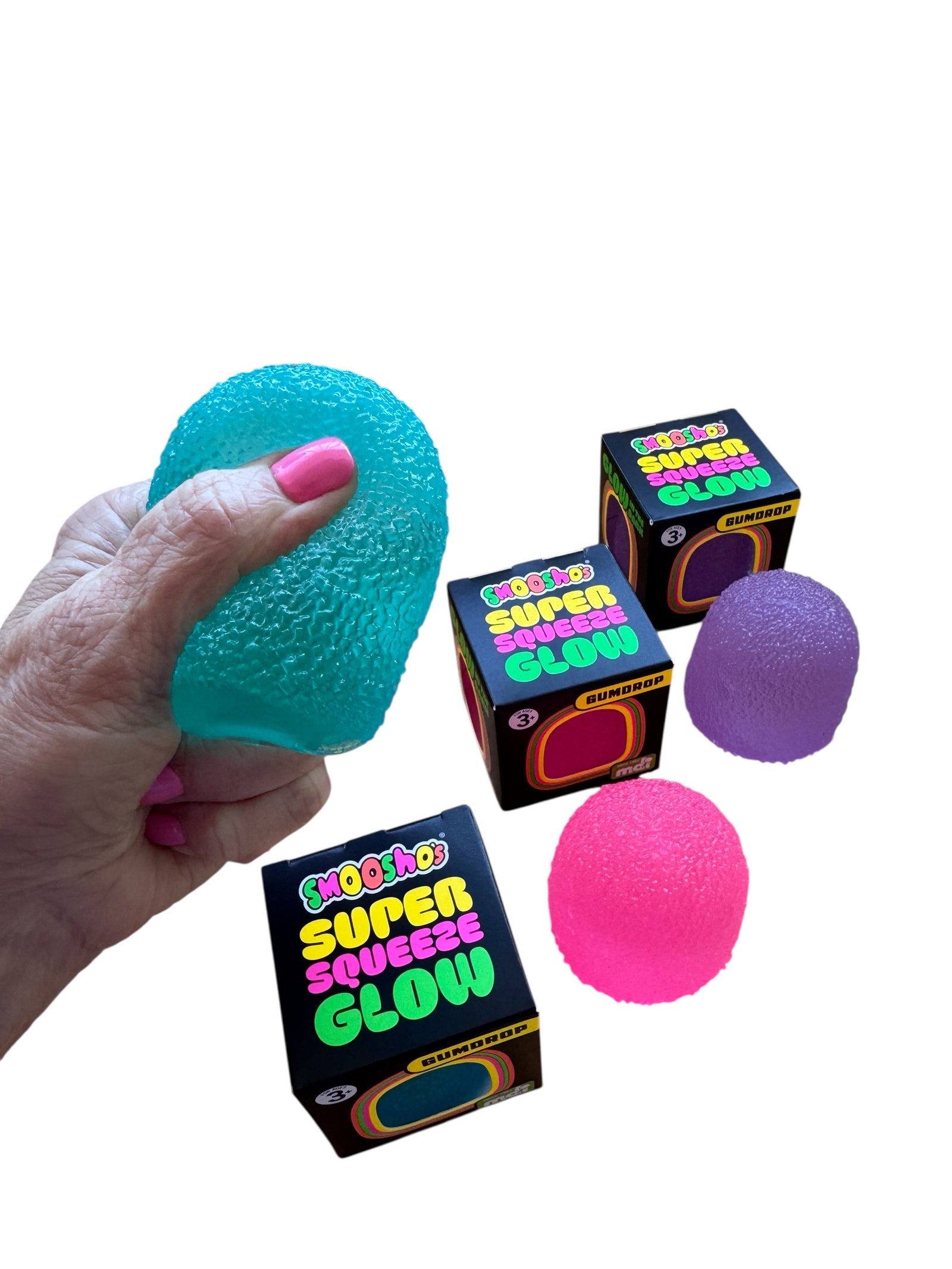 Smoosho Textured Stress Ball - Gumdrop Glow in Dark