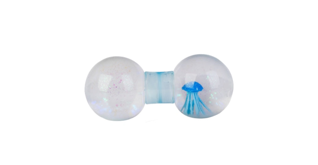 The blue Smooshos Squishy Dumbbell - Jellyfish