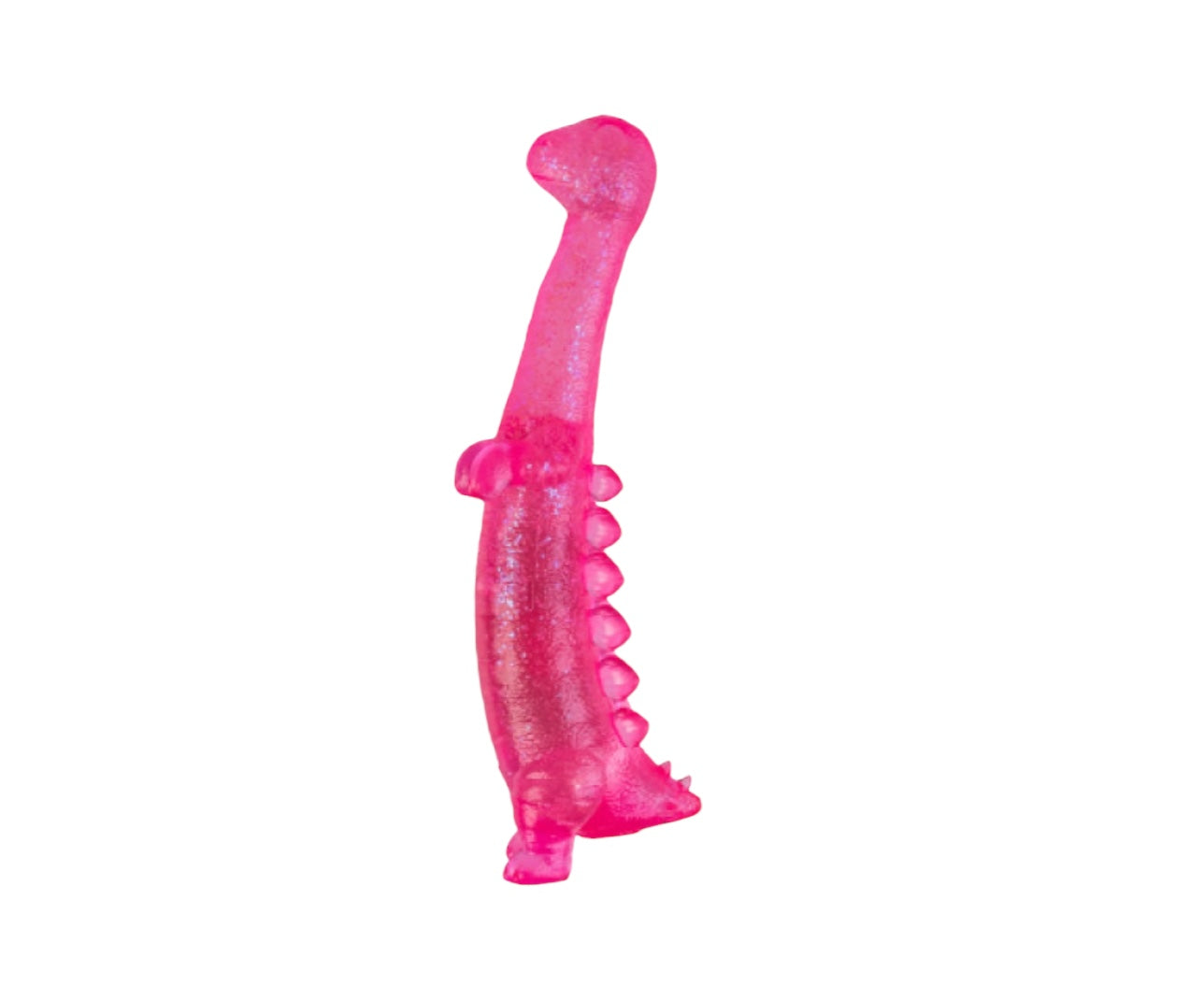 The pink Smooshos Super Squeeze Glow - Stretch Dino pictured on a white background