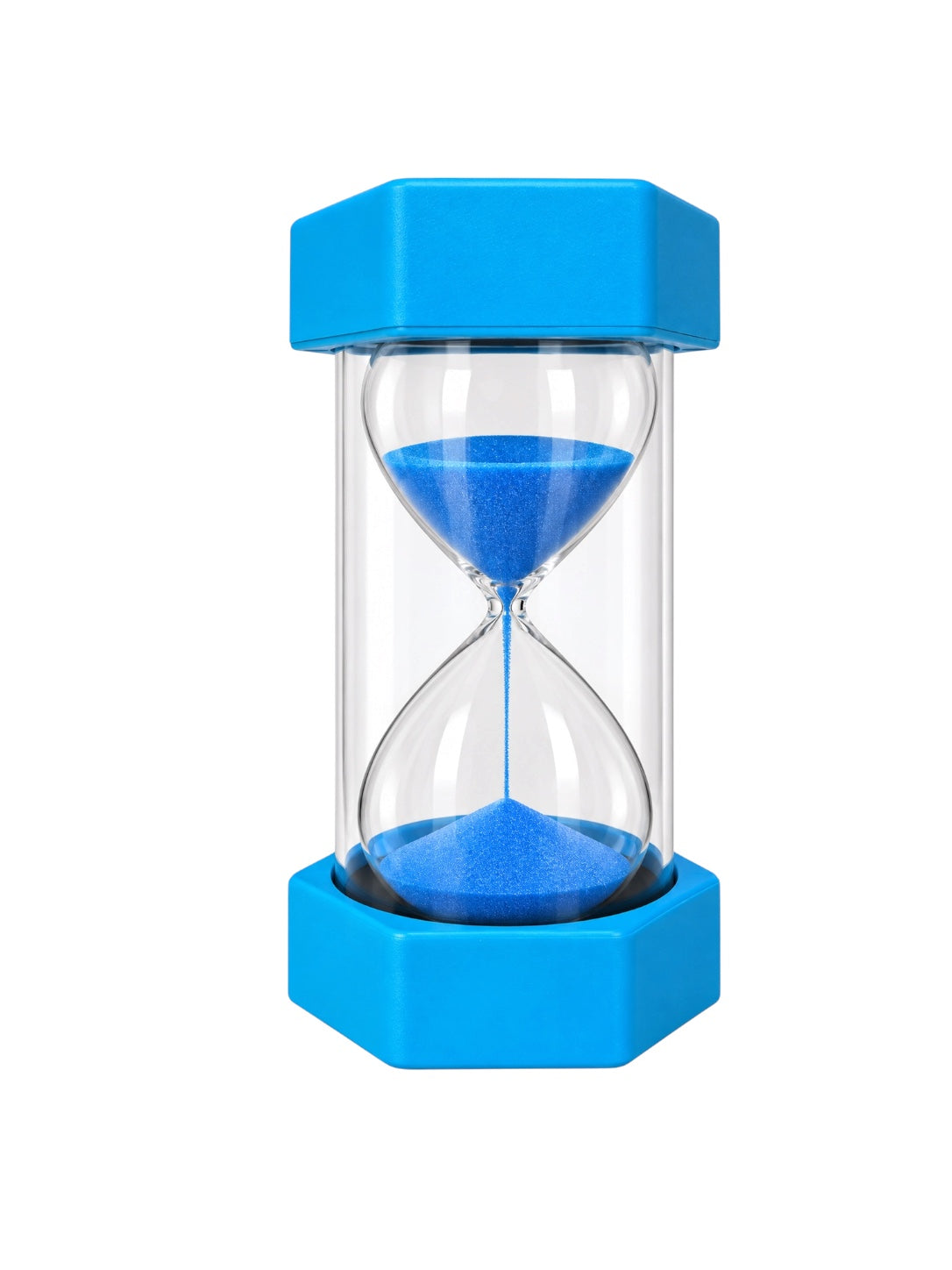 The blue 5 minute Starfish Giant Visual Sand Timer pictured on a white background