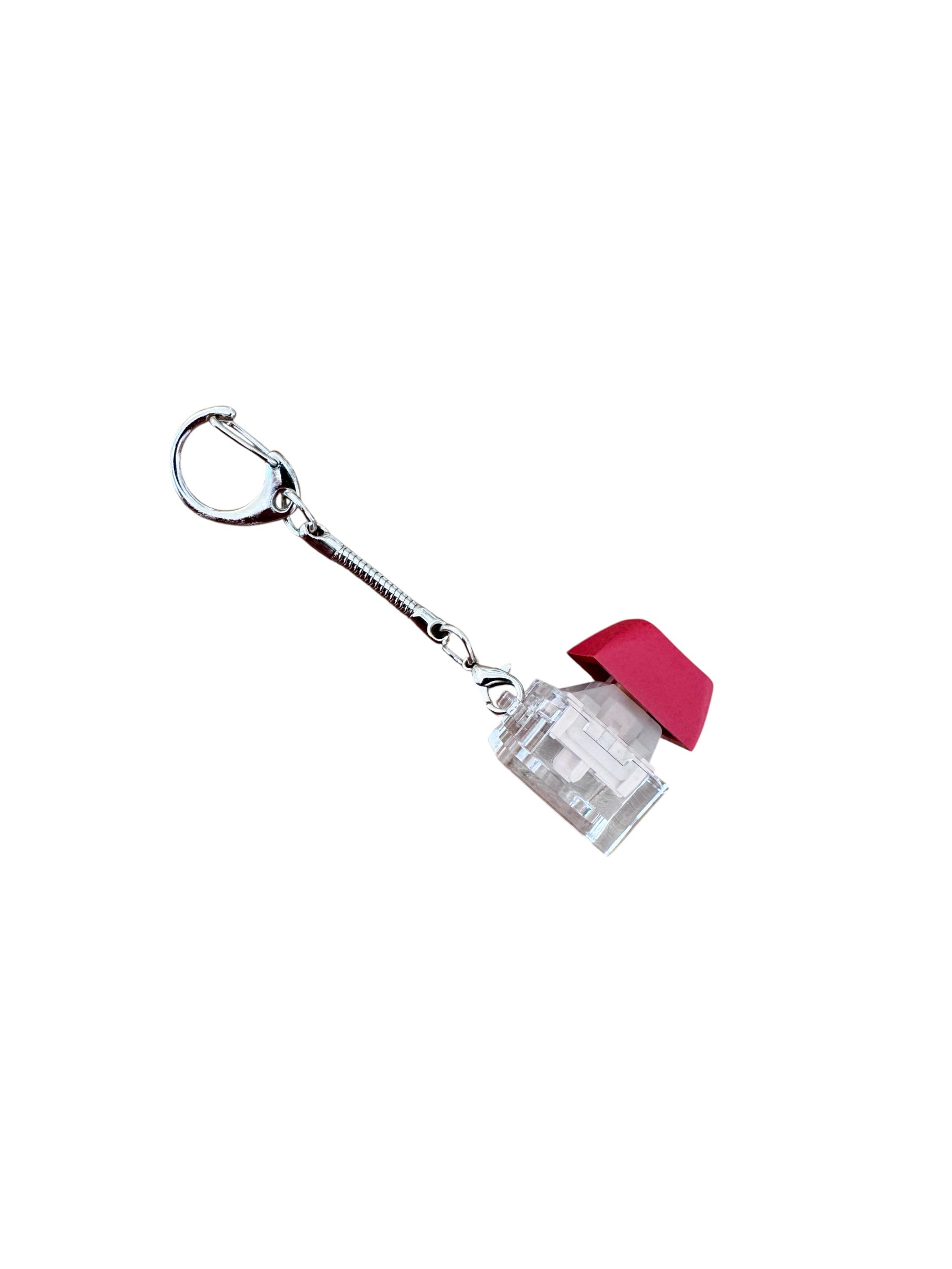 The red Starfish Keyboard Click Fidget (silent) pictured on a white background
