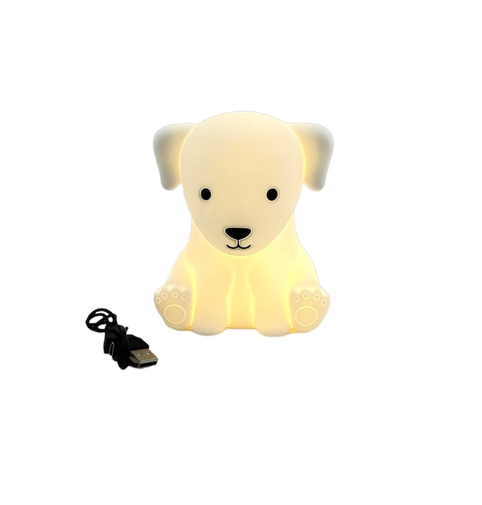 Lil Dreamers Dog Soft Touch LED Night Light pictured on a white background