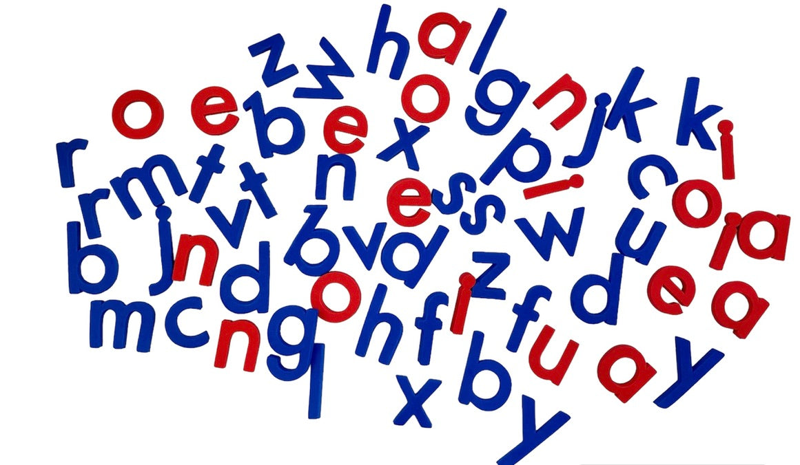 All the letters from the Junior Learning Rainbow Letters - Magnetic Lower Case set