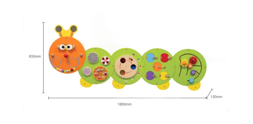 The VIGA Interactive Wall Mural Caterpillar measurements