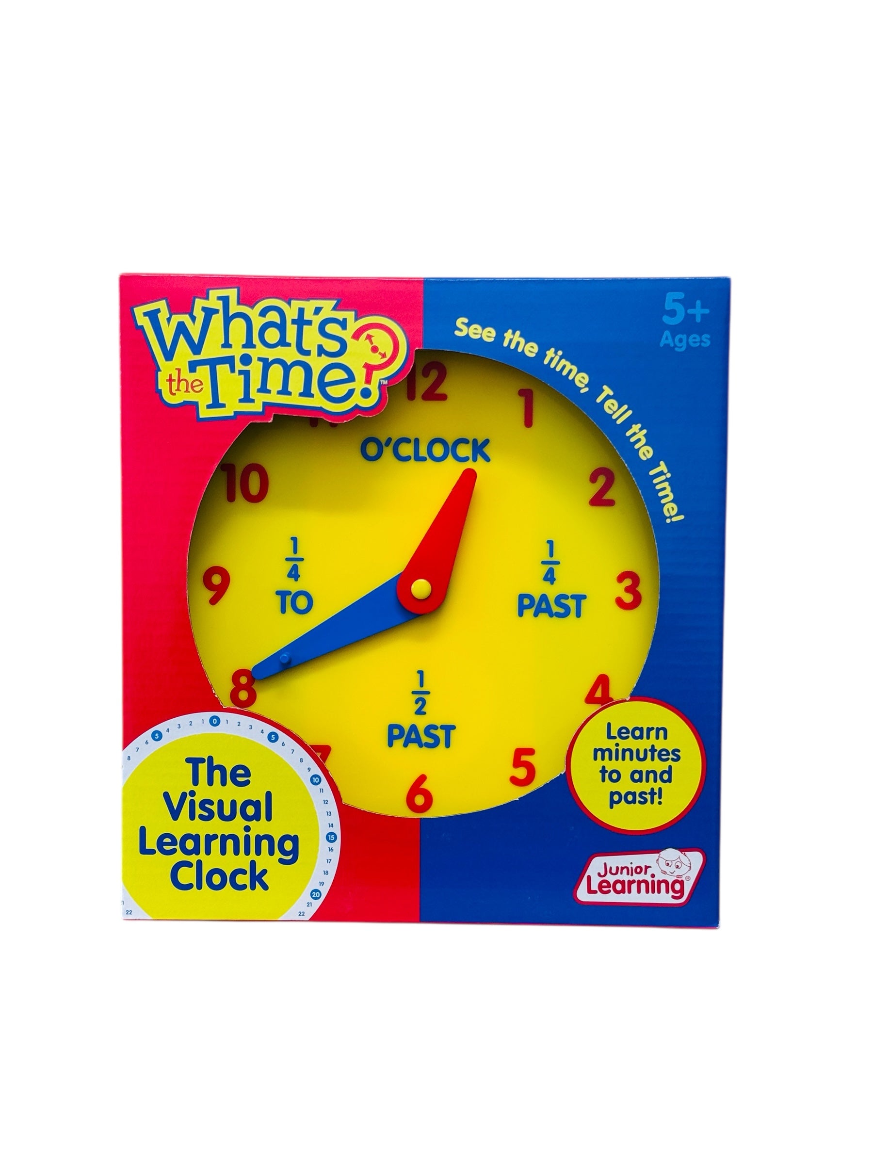The Junior Learning Geared Visual Learning Clock pictured on a white background