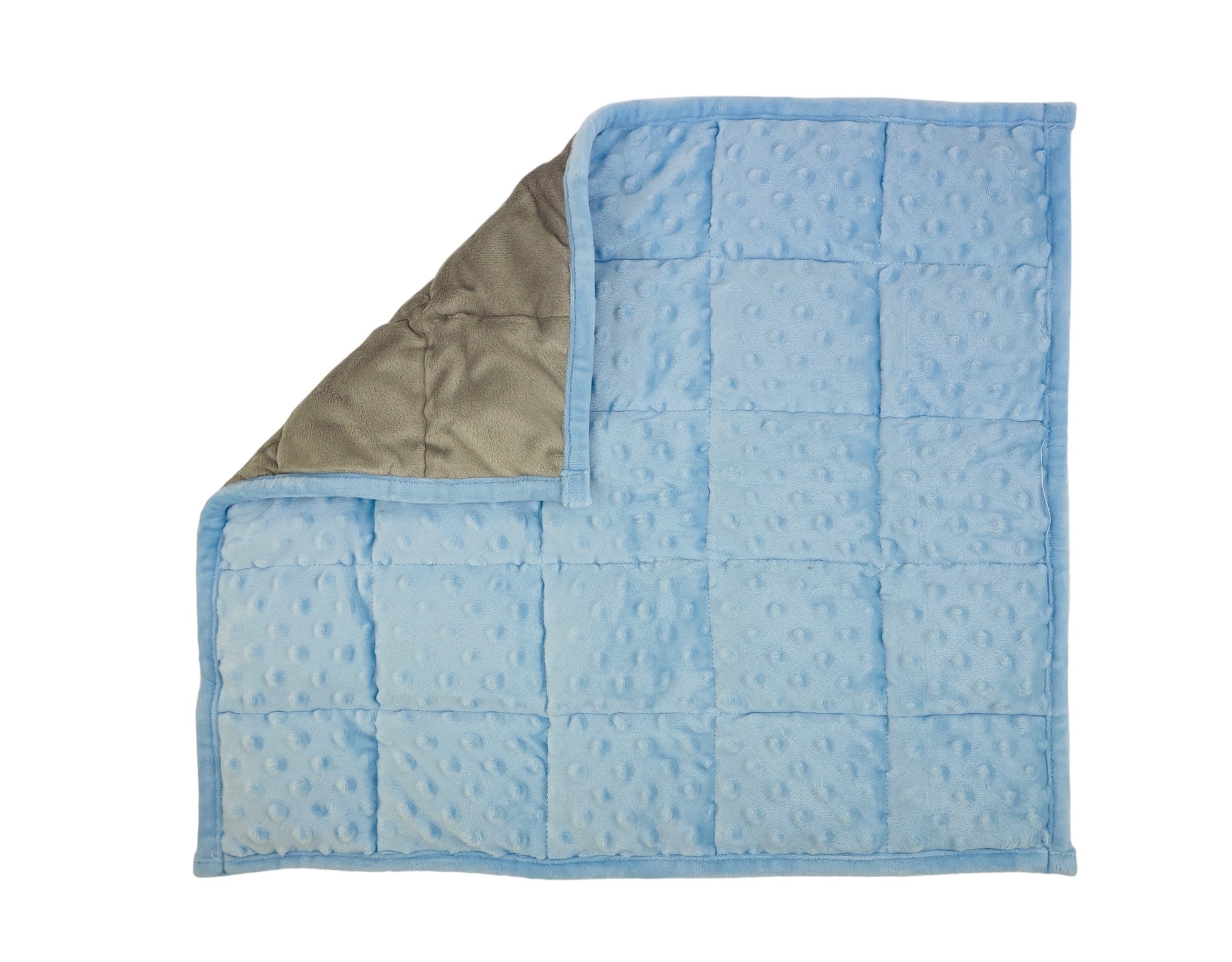 the blue 2.5kg Weighted Lap Pad with a corner folded over