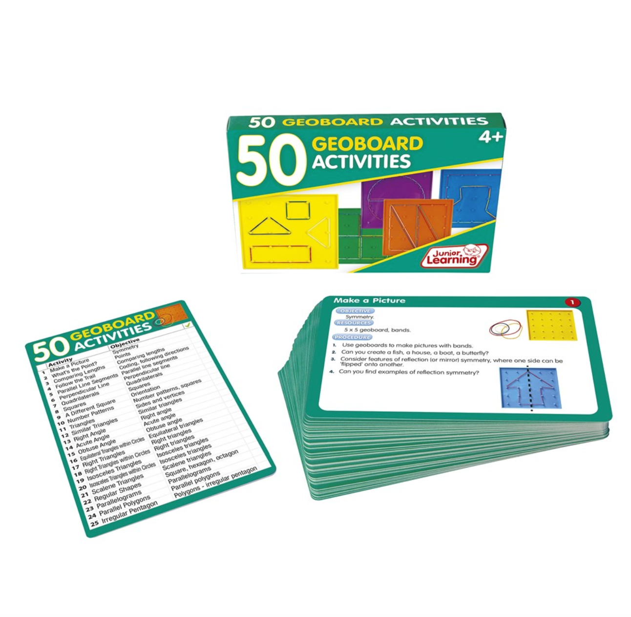 50 Geoboards Activities laid out on white background