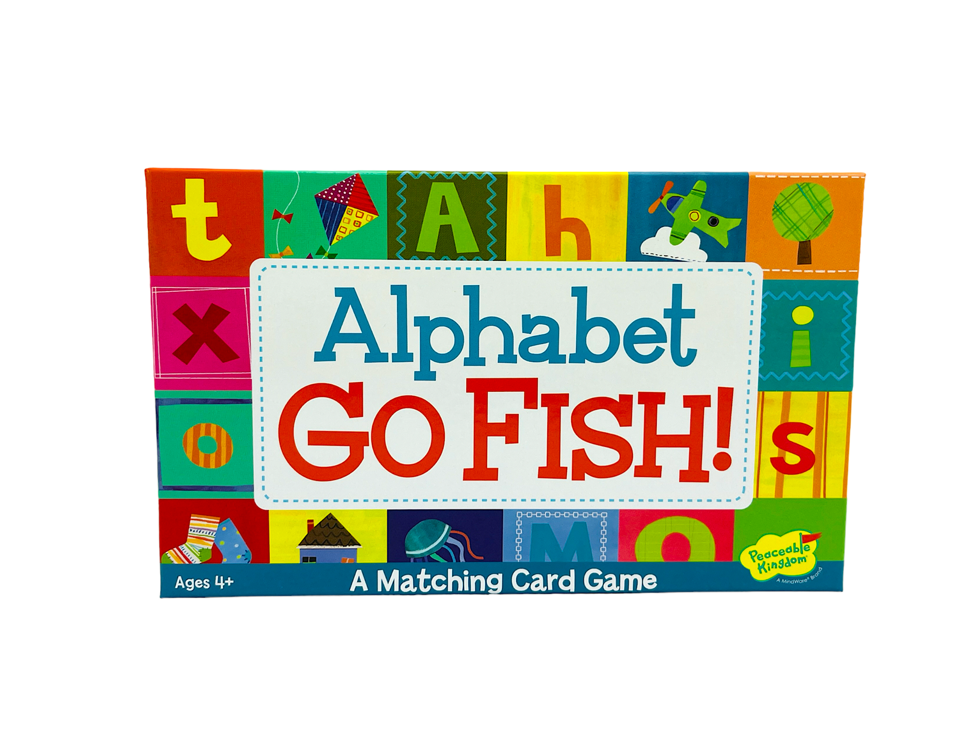 the Alphabet Go Fish! Matching Card Game box on a white background