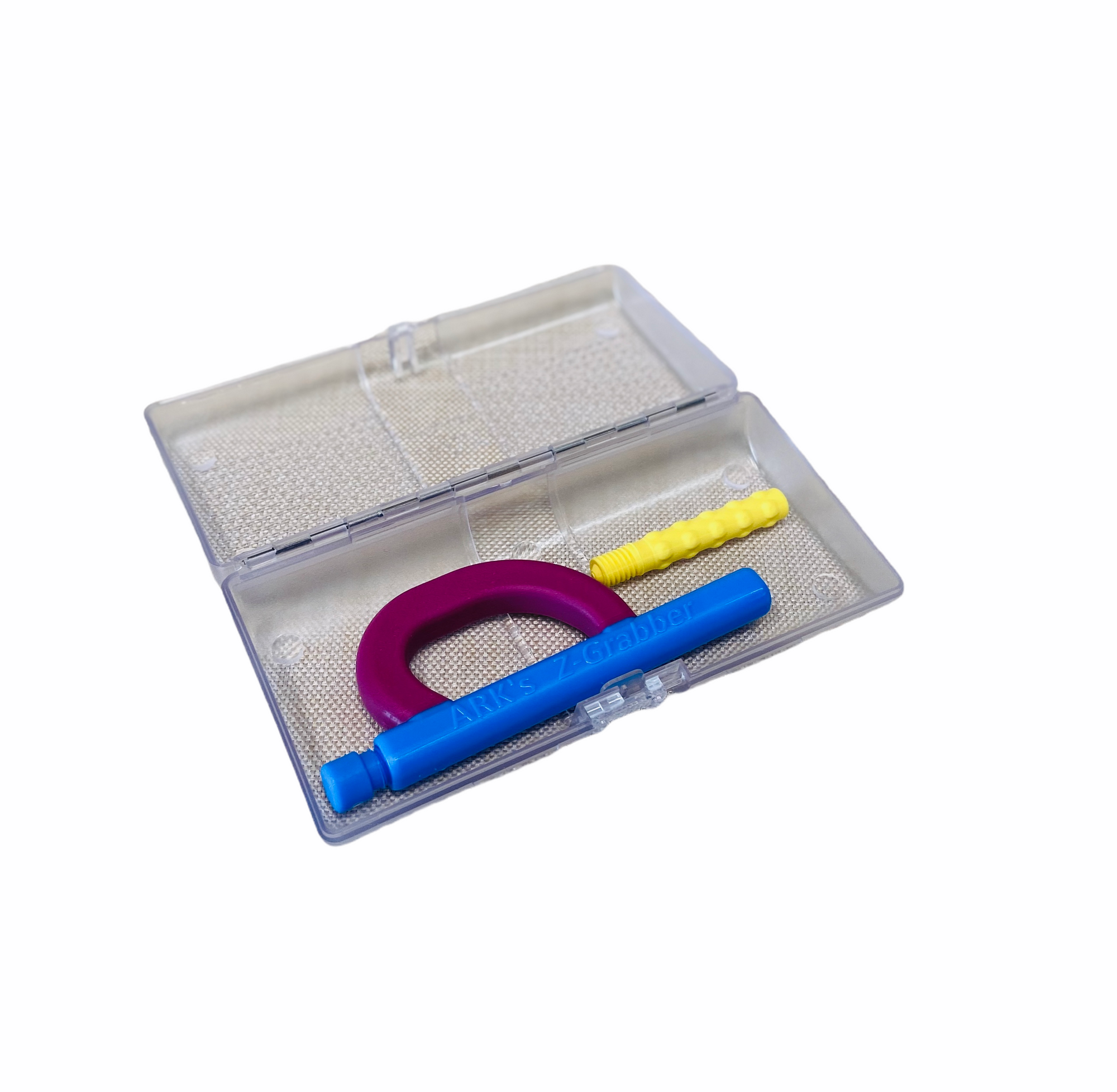 Ark Z-VIBE® Storage Case open on white background with Z-Grabber placed inside