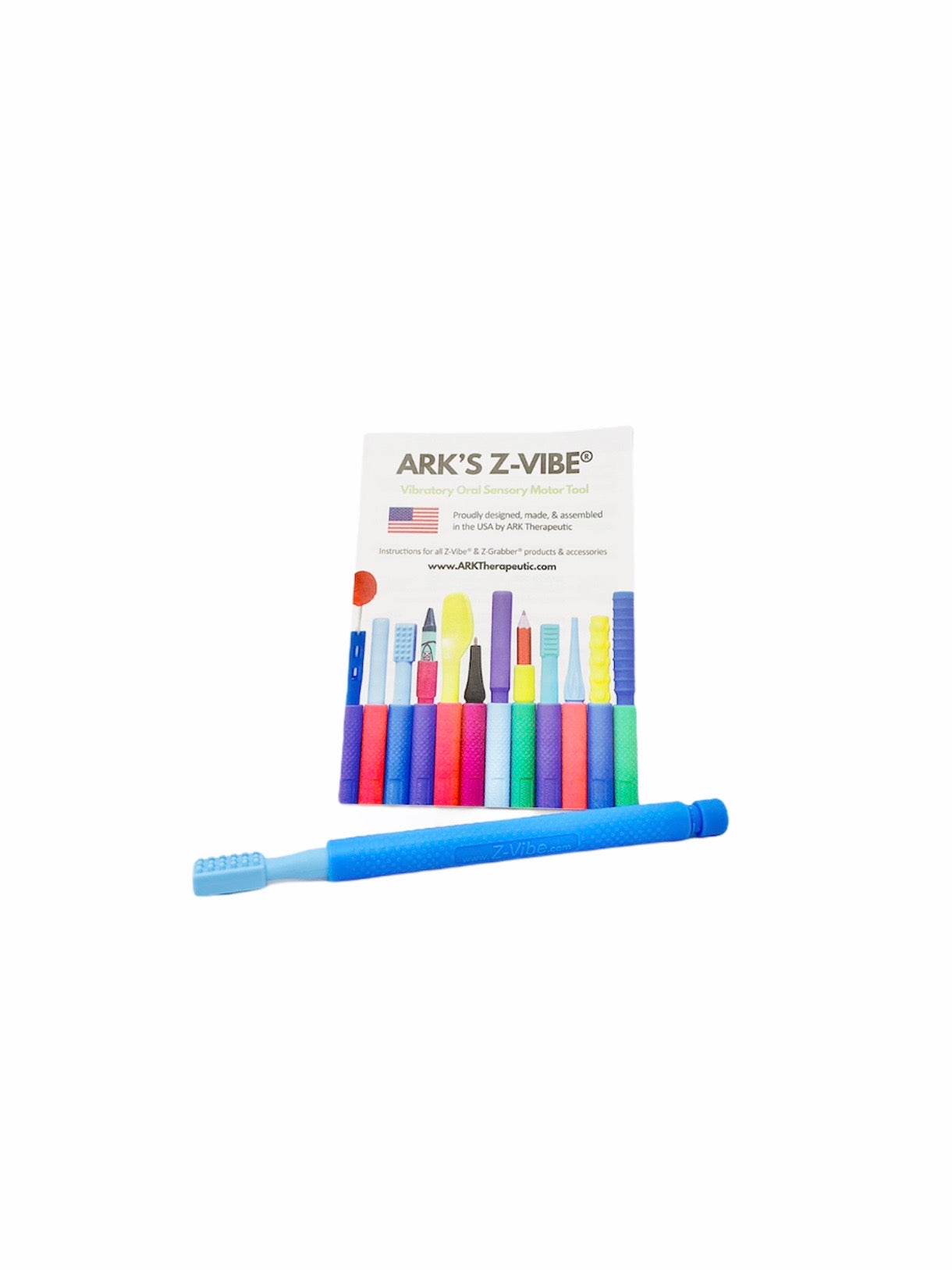 Ark Z-VIBE® tool laid in front of packaging with white background