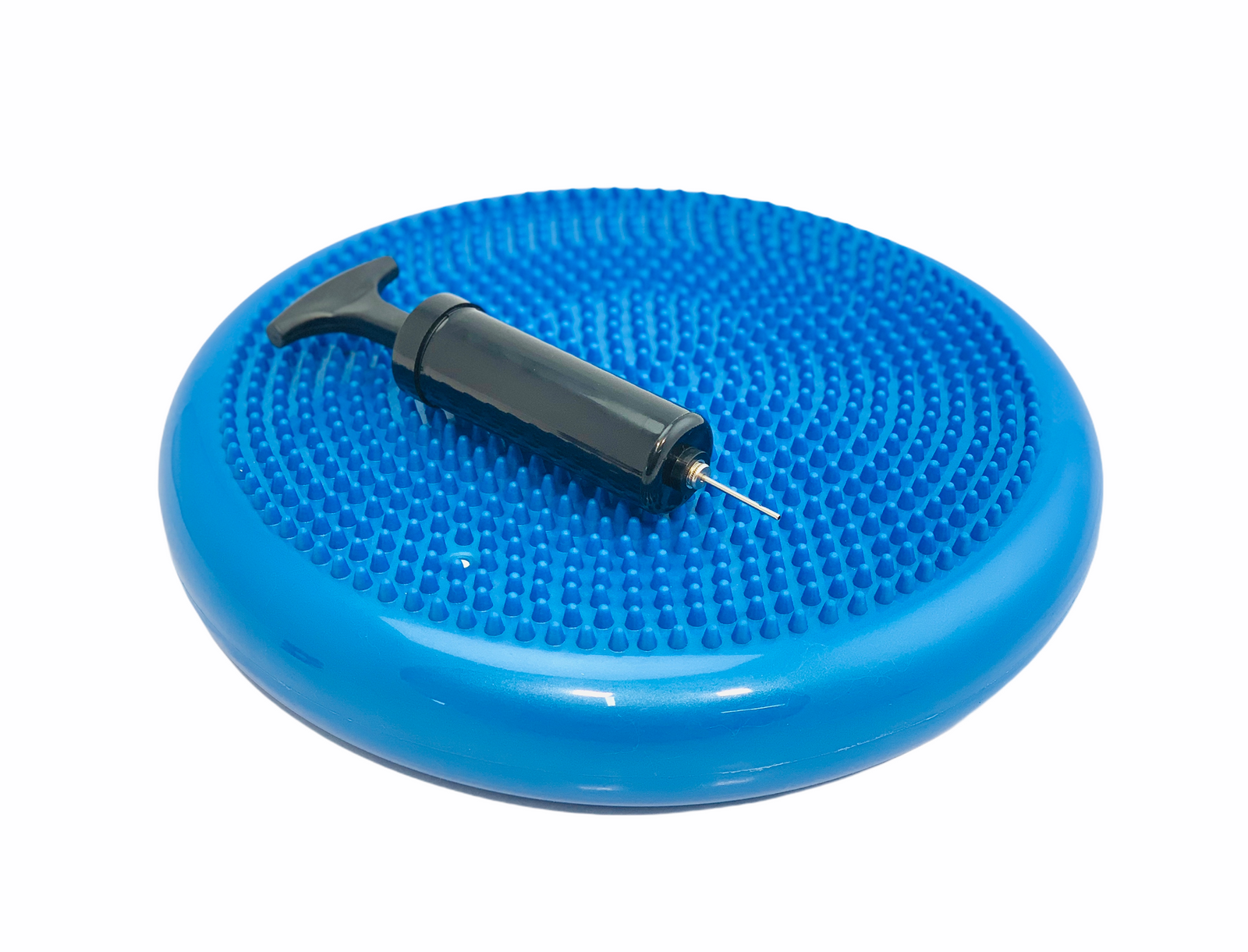 Blue Balance Cushion with Pump on white background