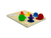 the rainbow Jellystone Balloon Colour Sorter wooden board with rainbow pieces on board