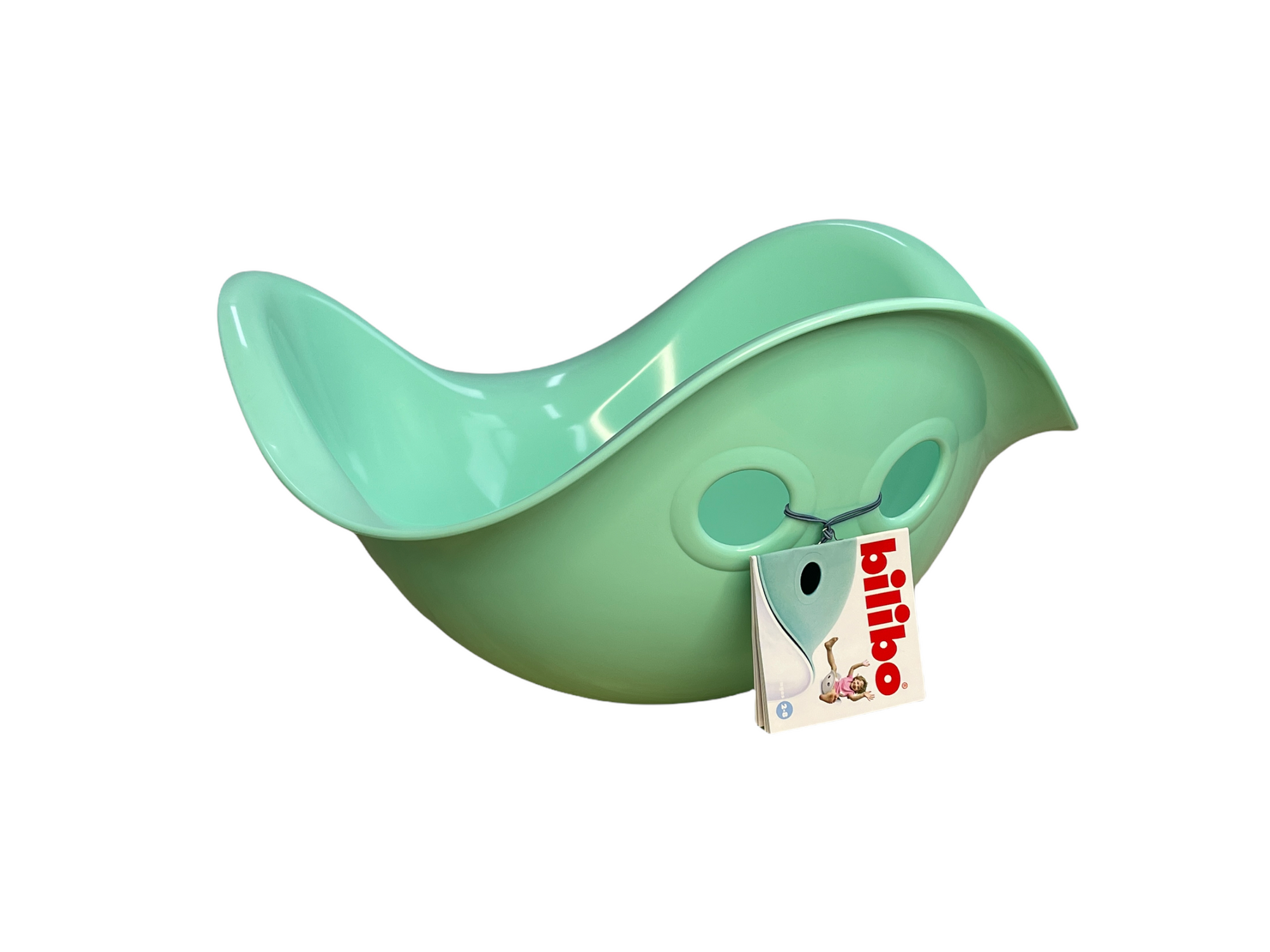 the pastel mint Bilibo on a white background