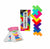 Buildzi game pieces and coloured blocks laid out in front of packaging on white background